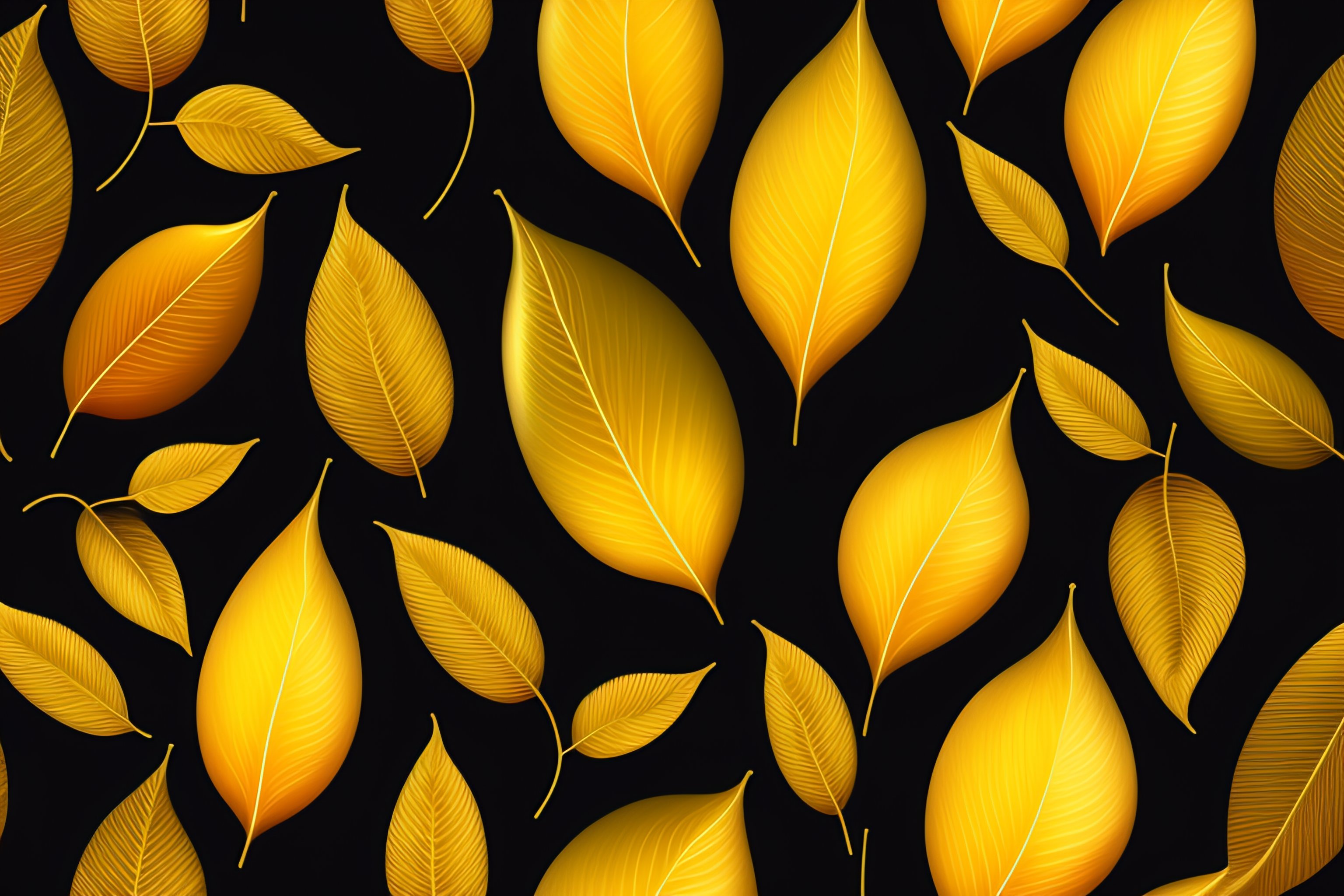 Lexica - A pattern of metallic gold leaves fades into the background