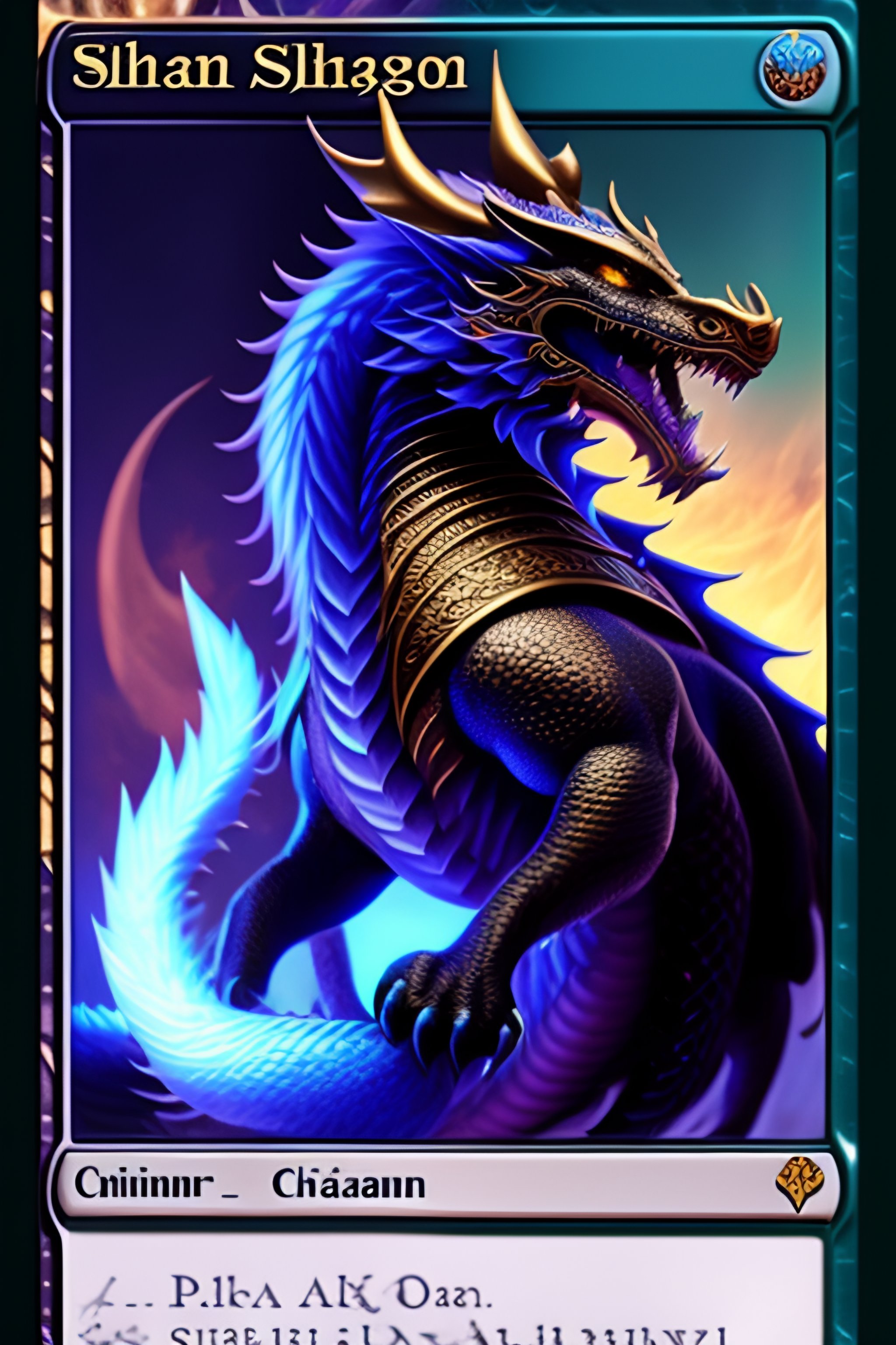 Lexica - Shivan dragon as a magic the gathering card