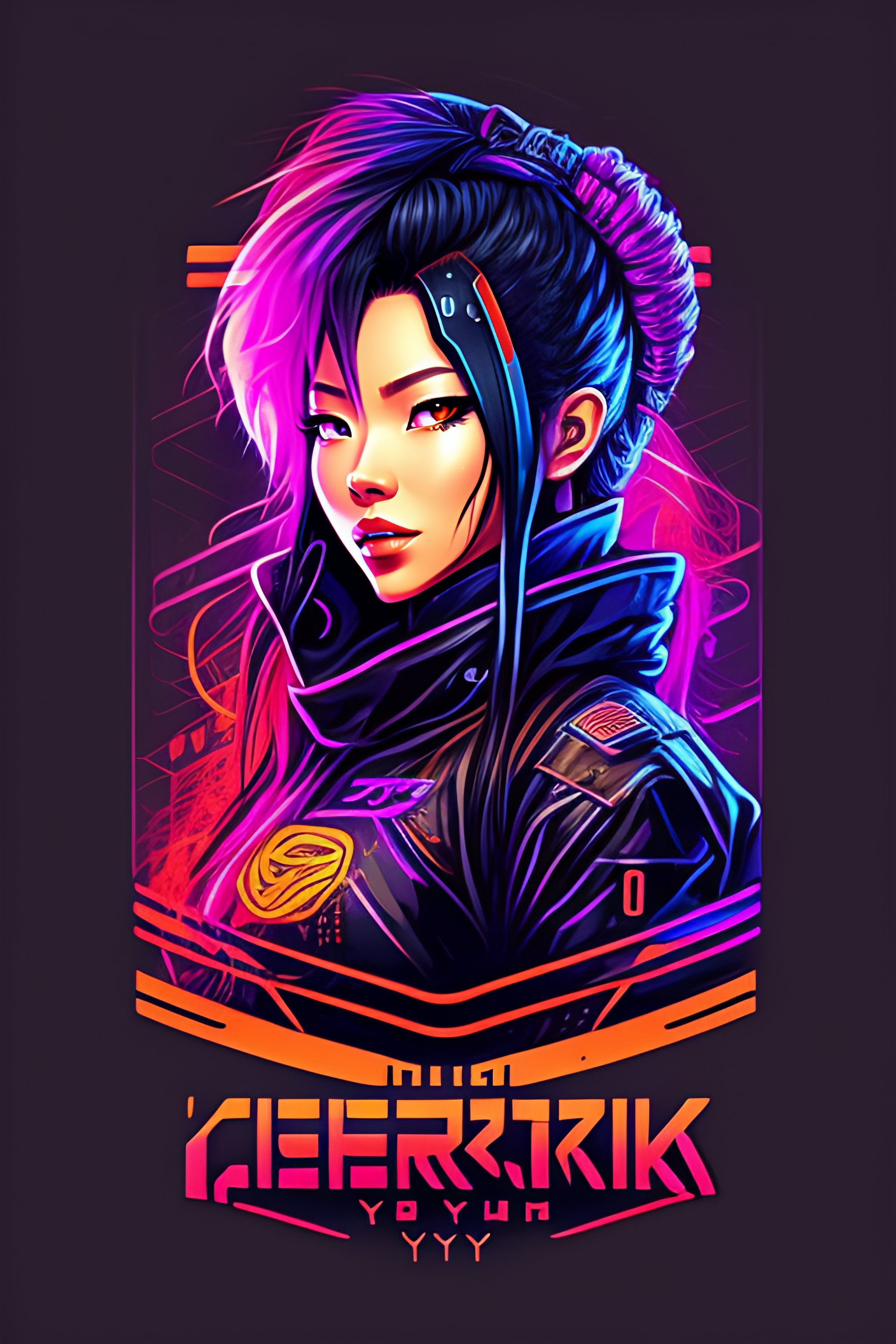 Lexica - Cyberpunk cyborg logo by yoh yoshinari t shirt design line art ...