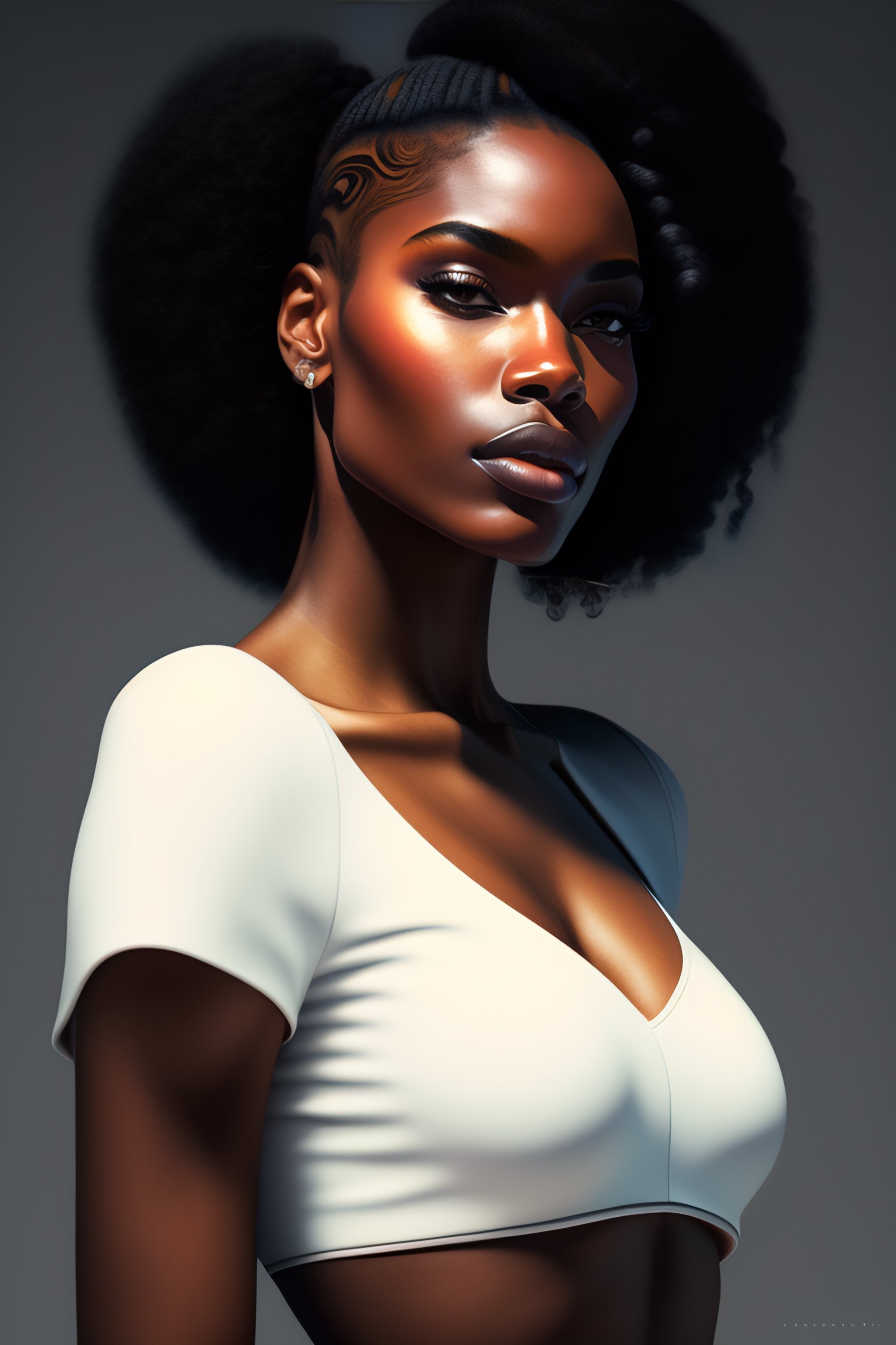 Lexica - Upper-body shot, beautiful black woman, photorealism, stylish  clothes, streetwear fashion, extremely detailed, photography, fashion  lighting