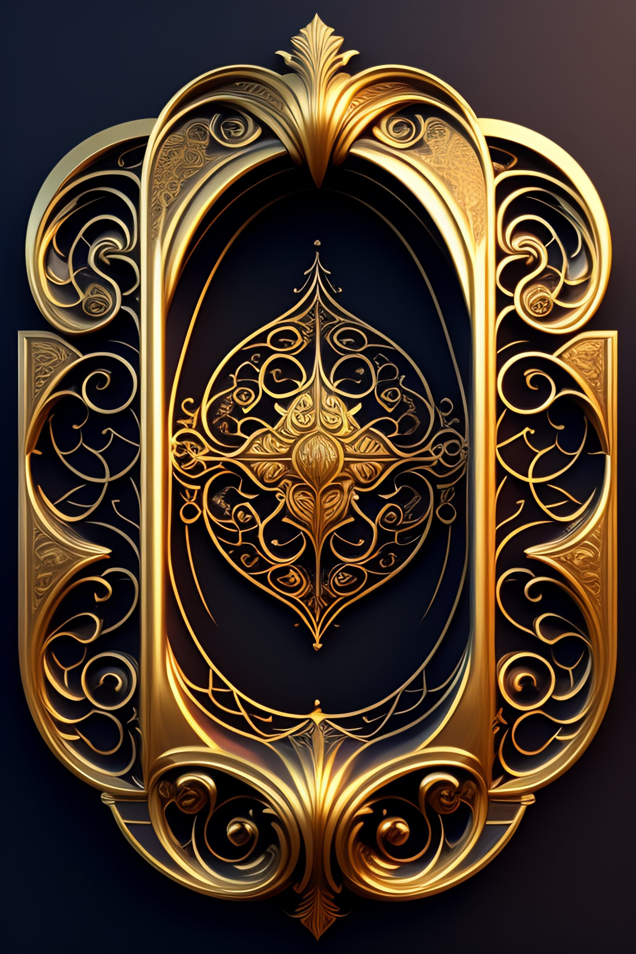 Lexica An Intricate Art Nouveau Edges Frame With Golden Entertwined Edges And Empty Black 3624