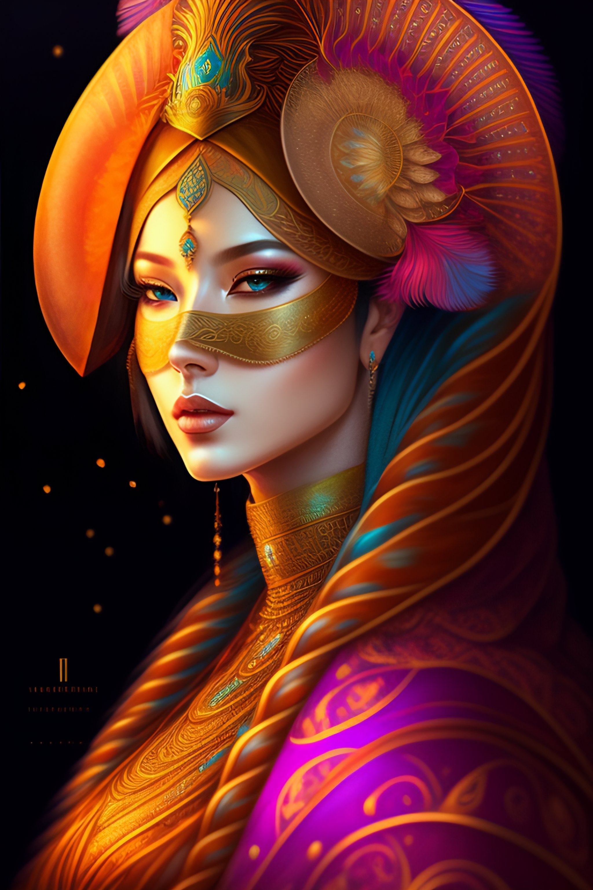 Lexica - Centered detailed portrait of a masked woman wearing a ...