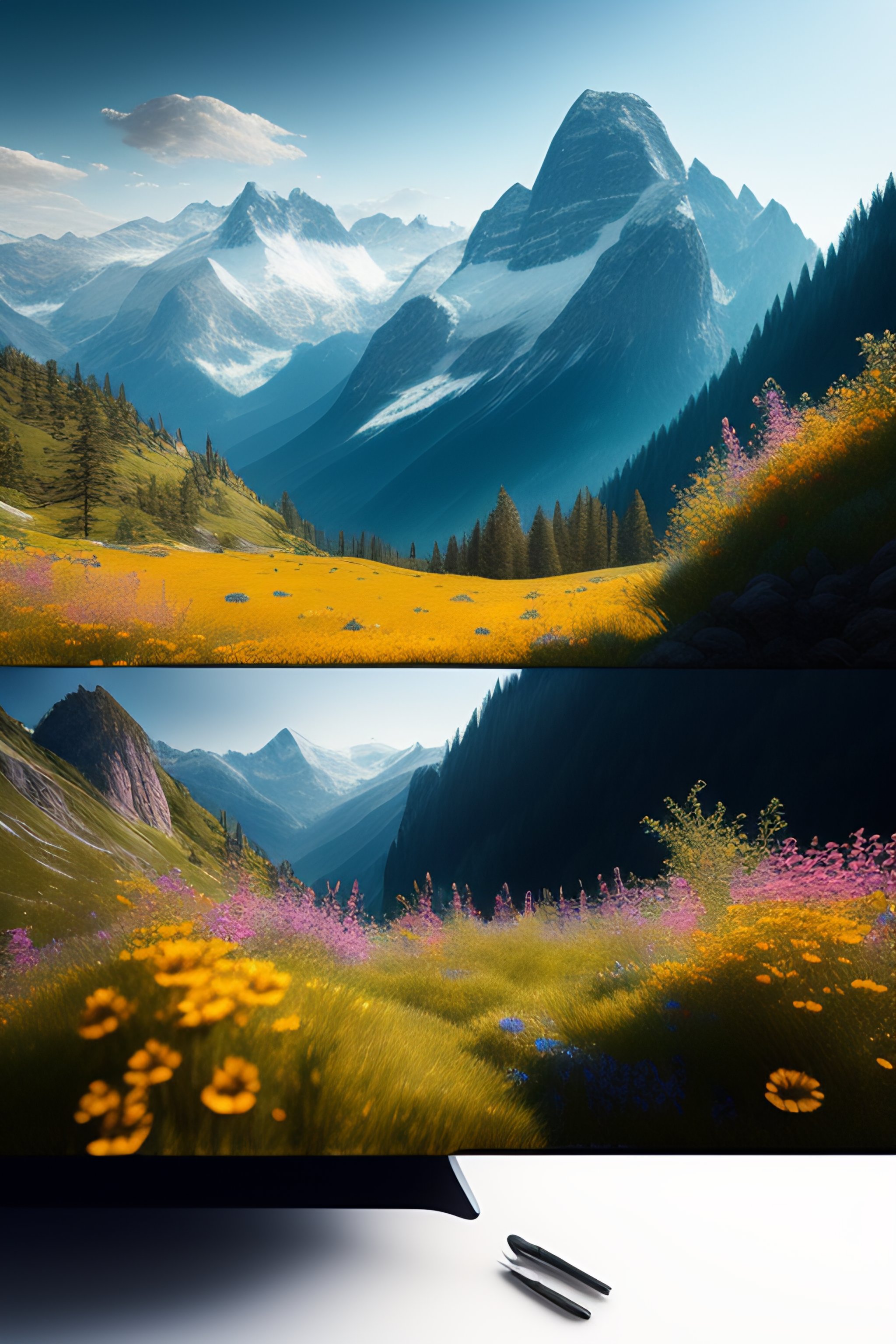 Lexica - Beautiful and highly detailed matte painting of mountain ...