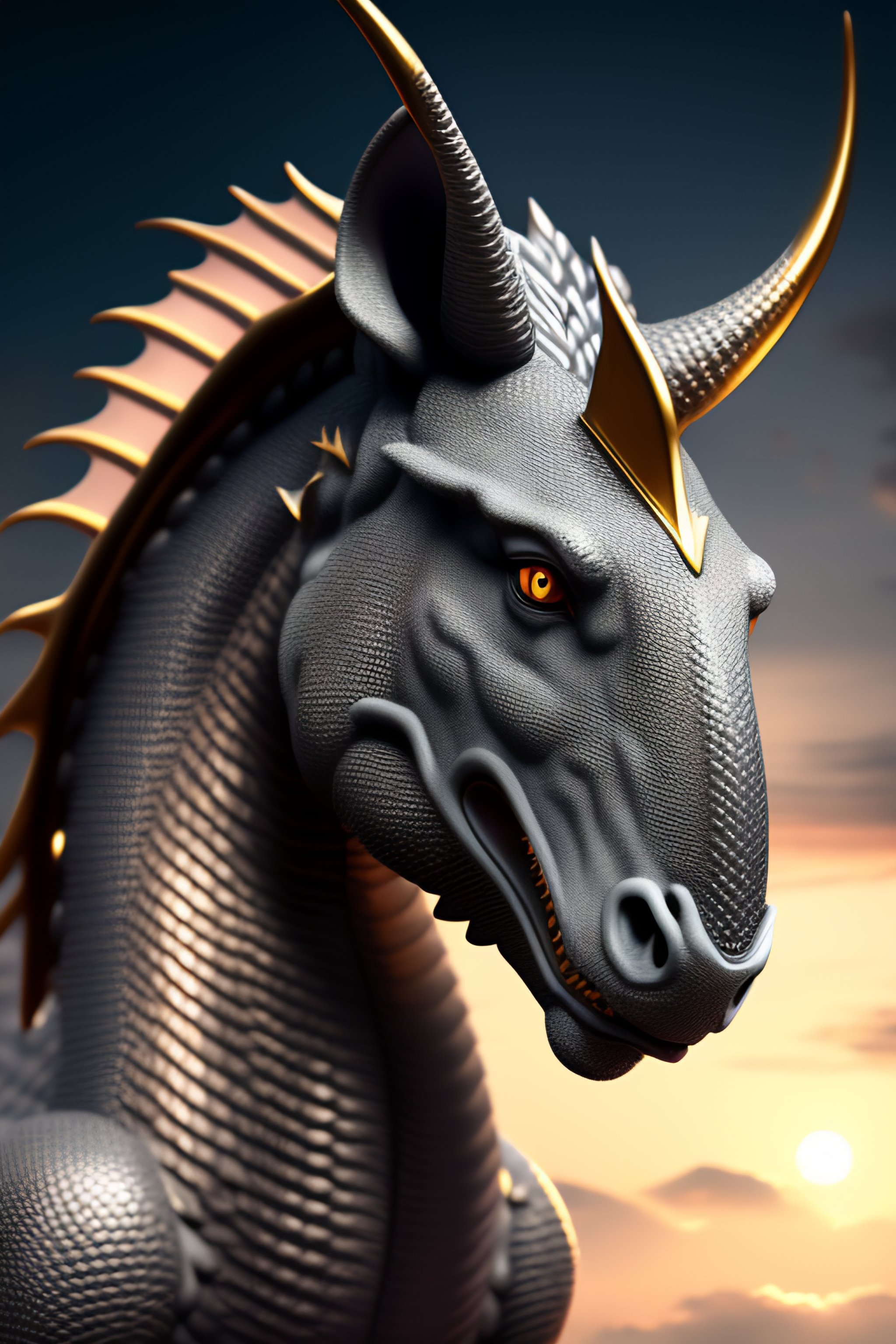 Lexica - A knight grey dragon