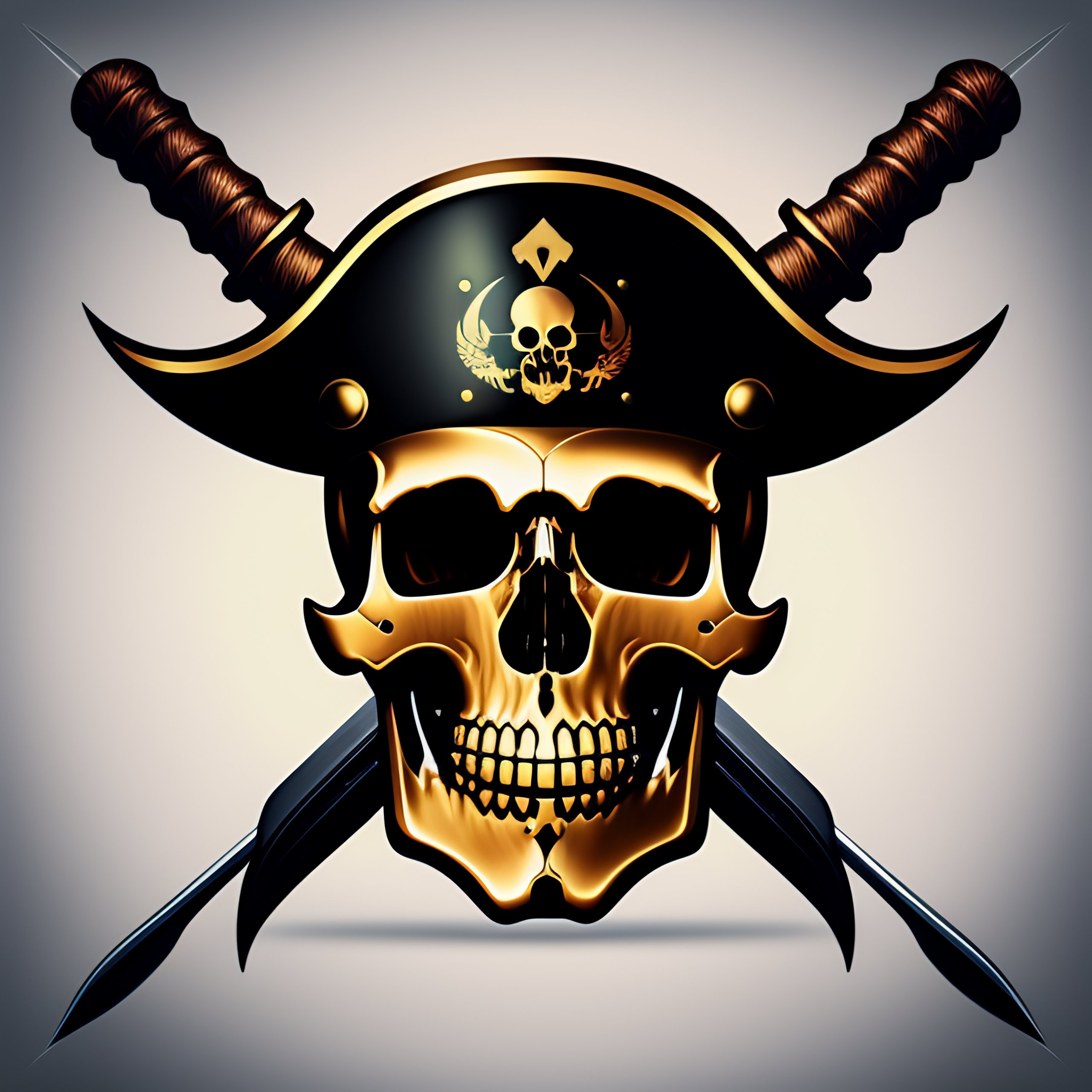 Lexica - A skull with a pirate hat and two swords going through it in ...