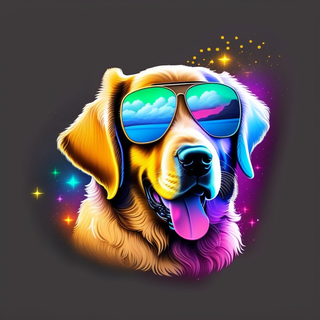Lexica - A cool golden retriever with sunglasses, splash background ...