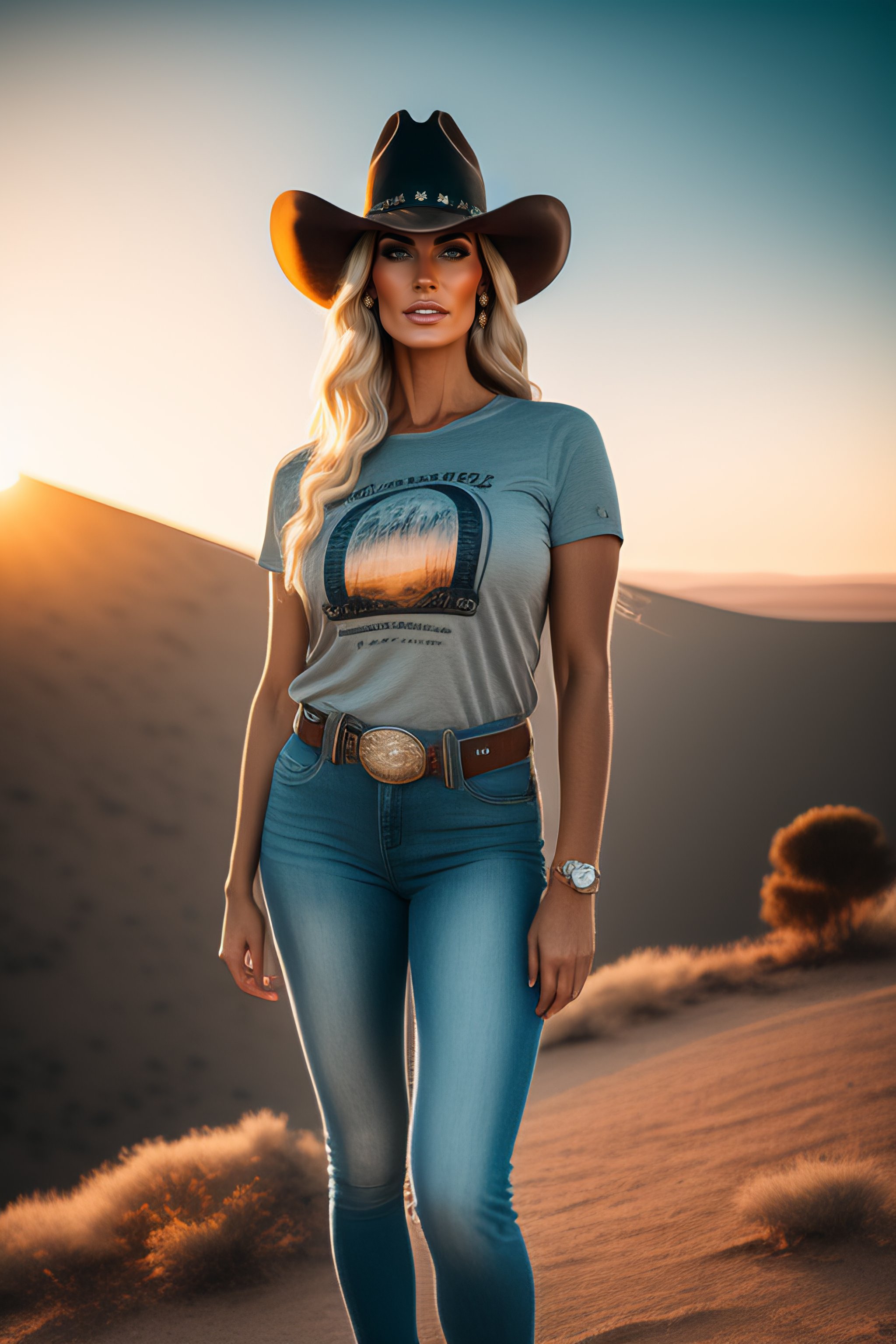 Stylish Woman with Cowboy Hat and Accessories Stock Image - Image of trunk,  outside: 59125667