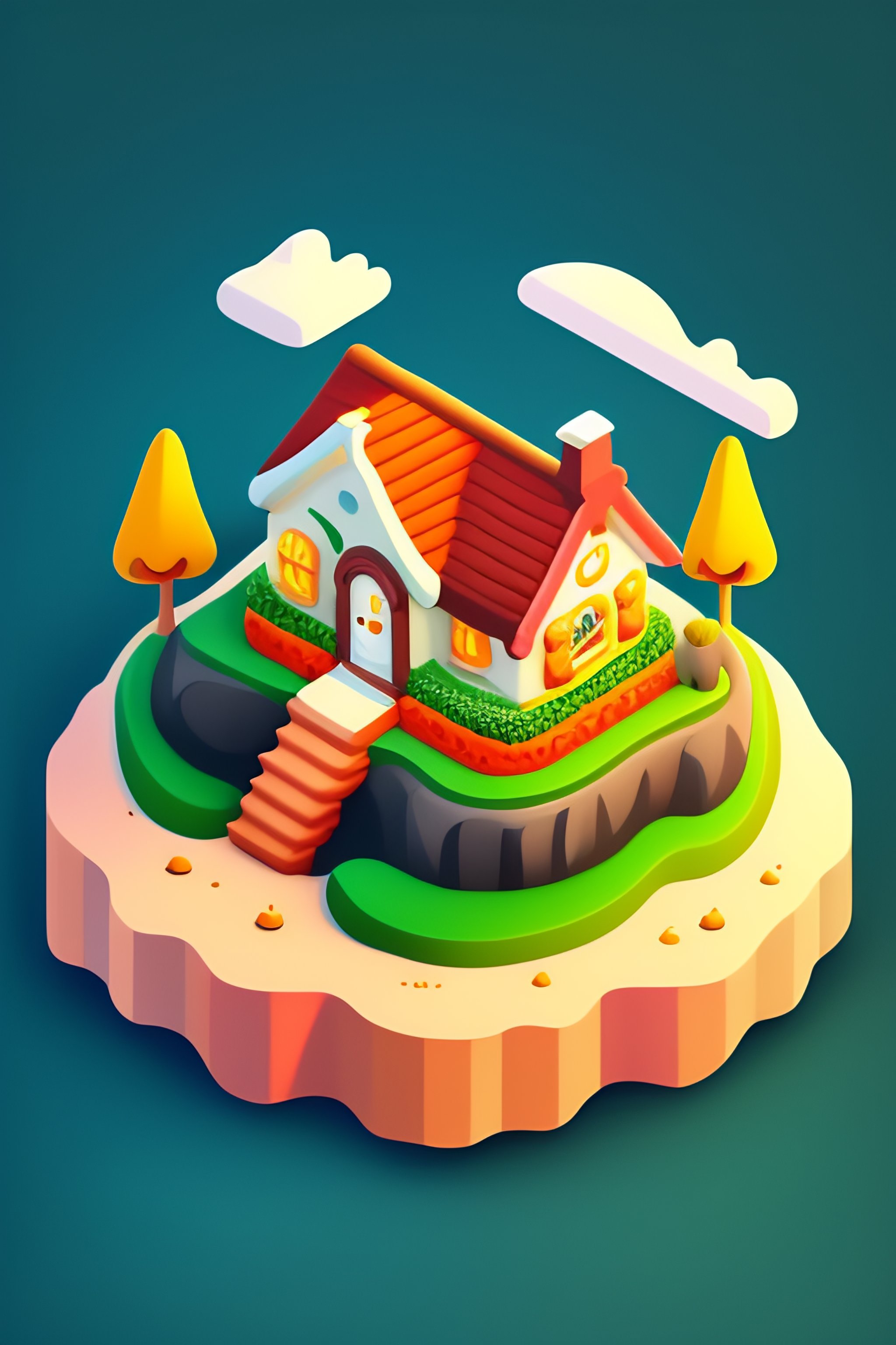Lexica - Isometric seaside house in vector for a video game pinstripe ...