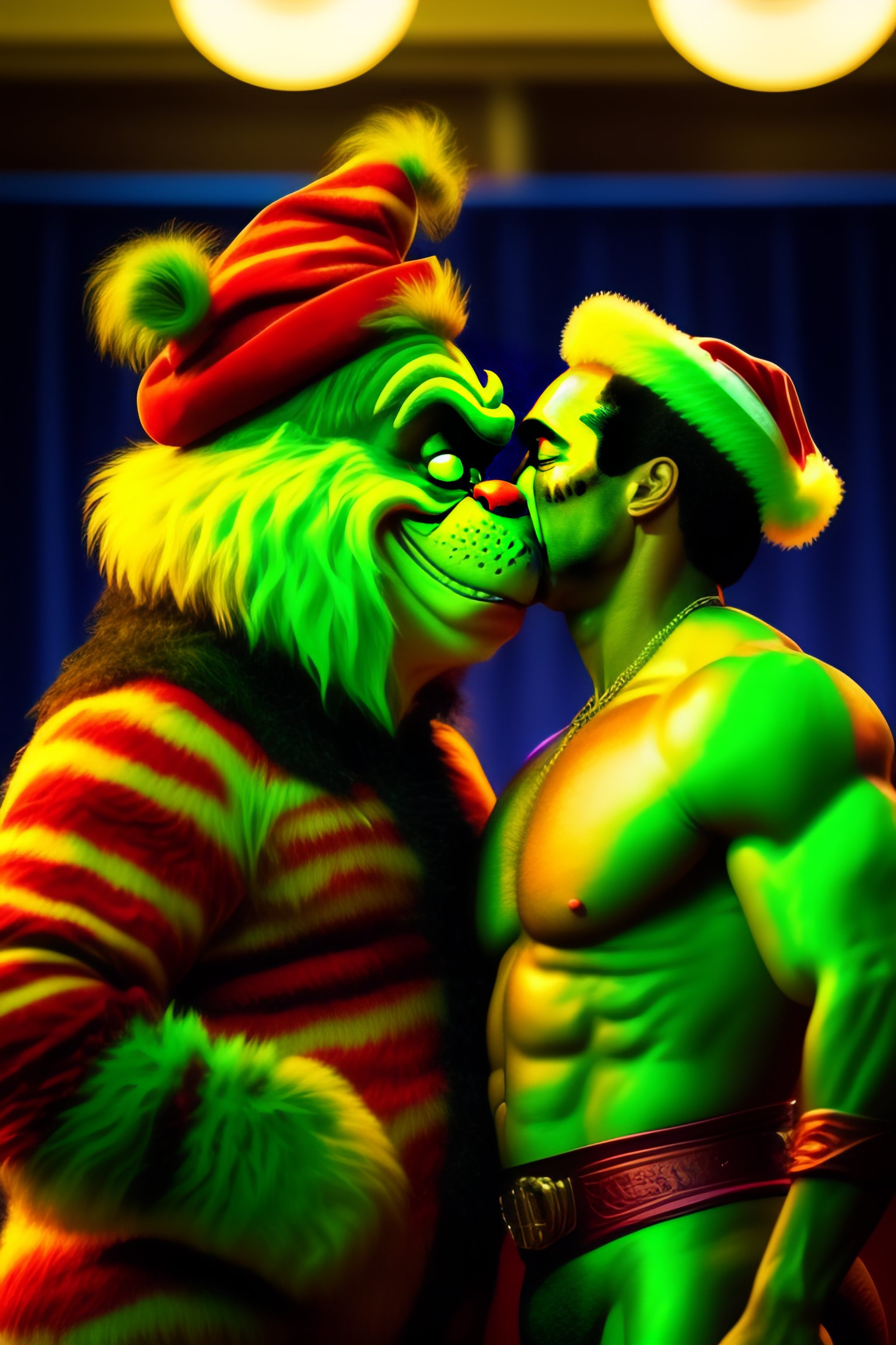 Lexica - The grinch and tony the tiger kissing