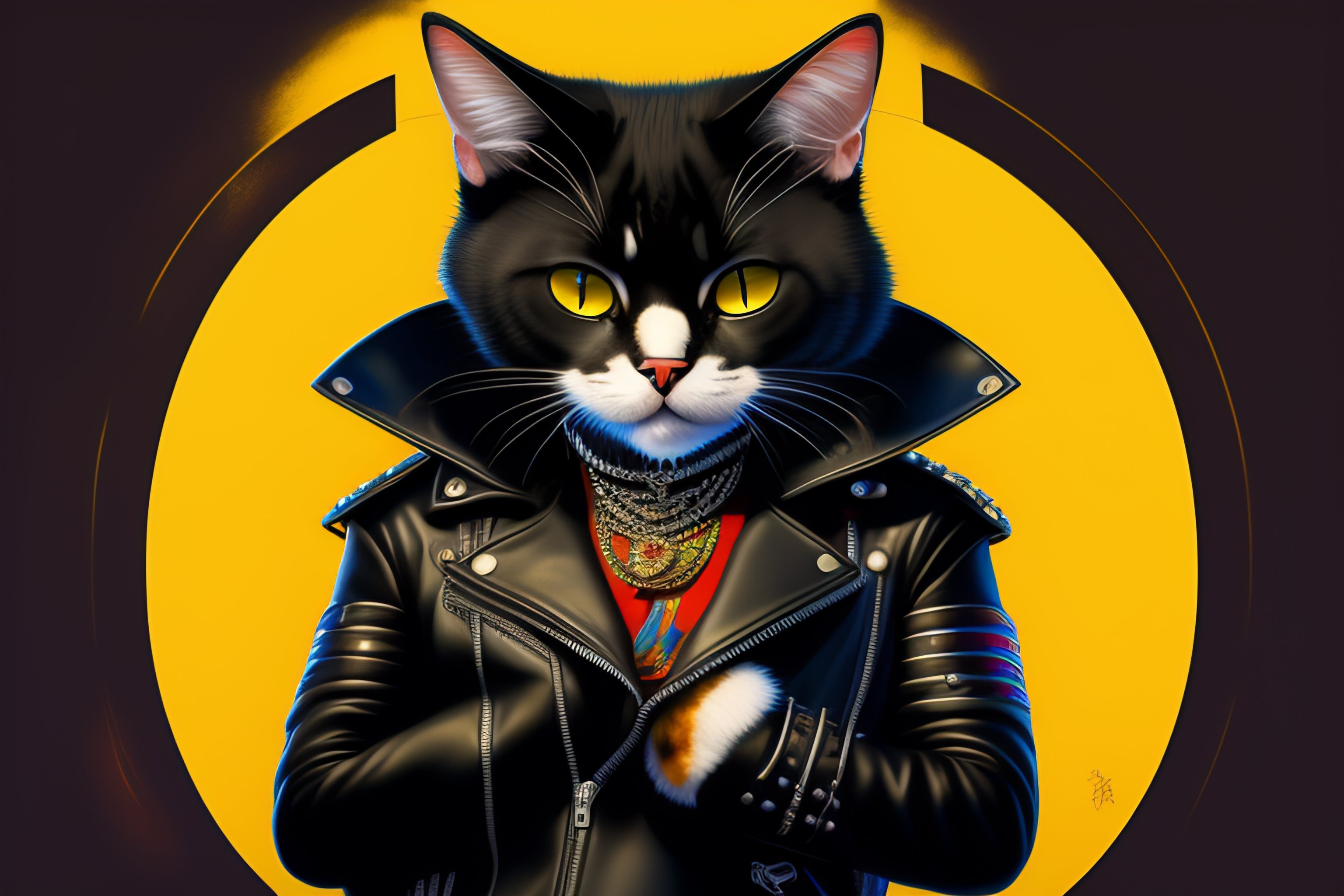 Cat in leather outlet jacket