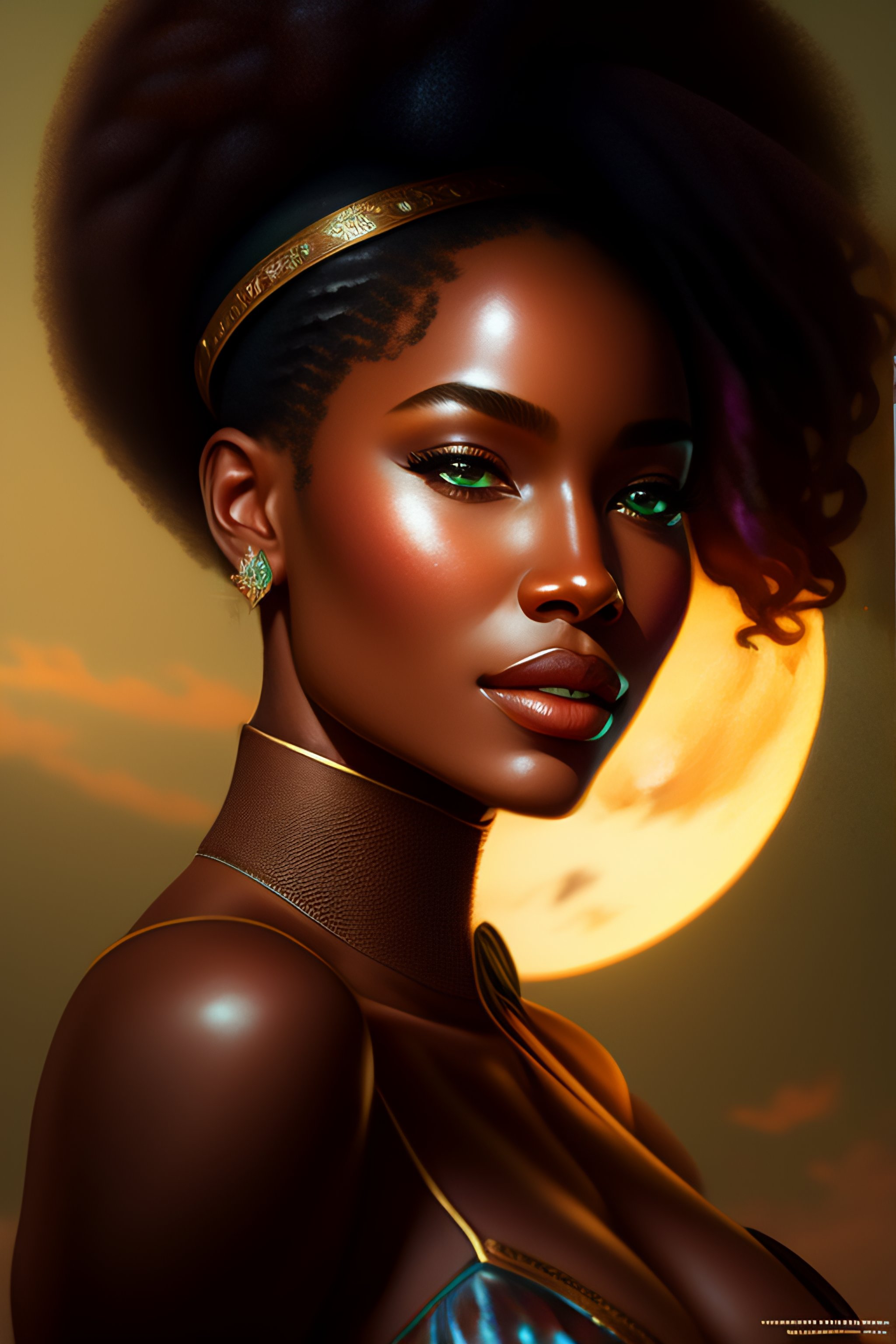 Lexica - !dream Fantasy emerald knight, beautiful brown skinned african ...