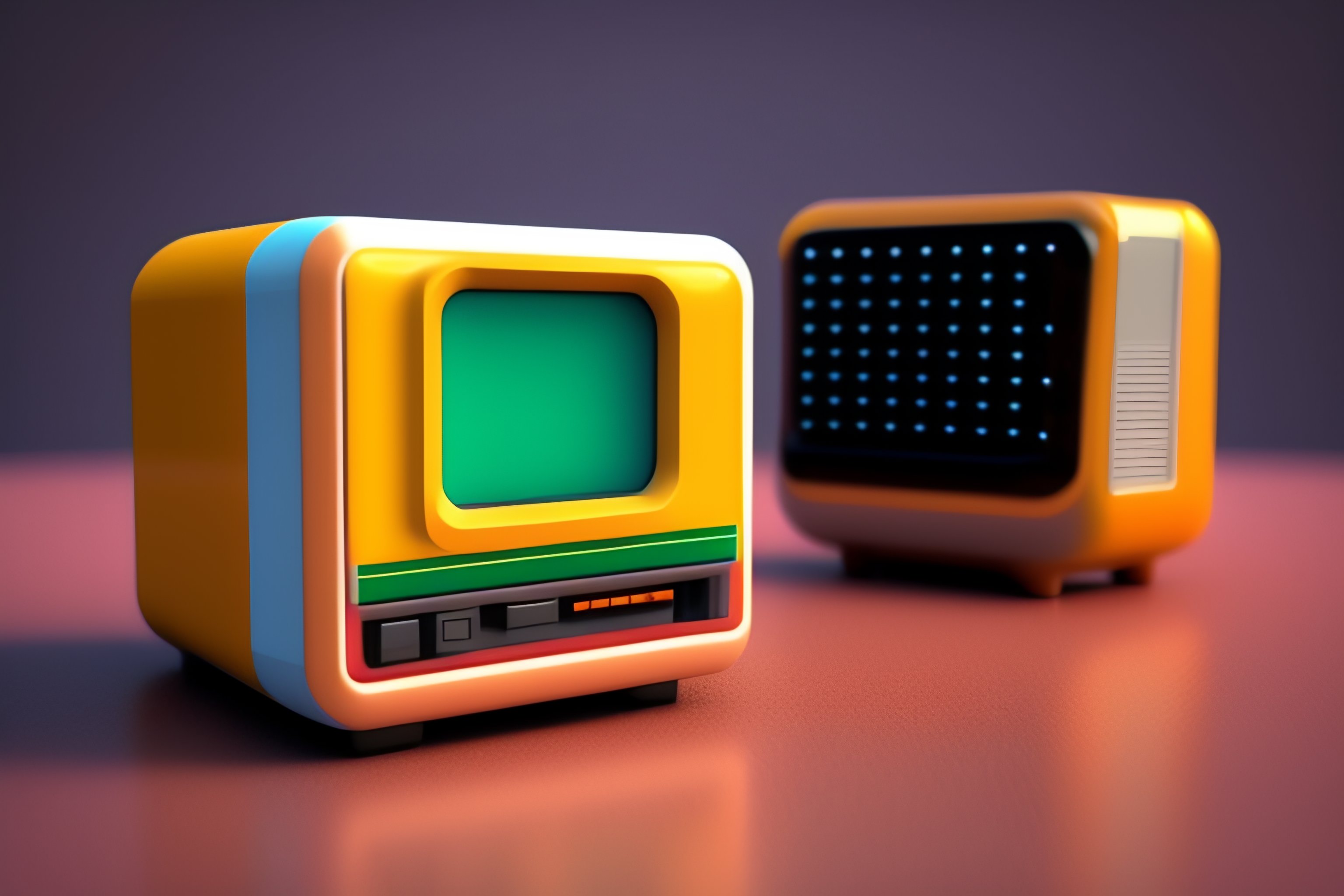 Lexica - 3D pixel retro tiny cute computer