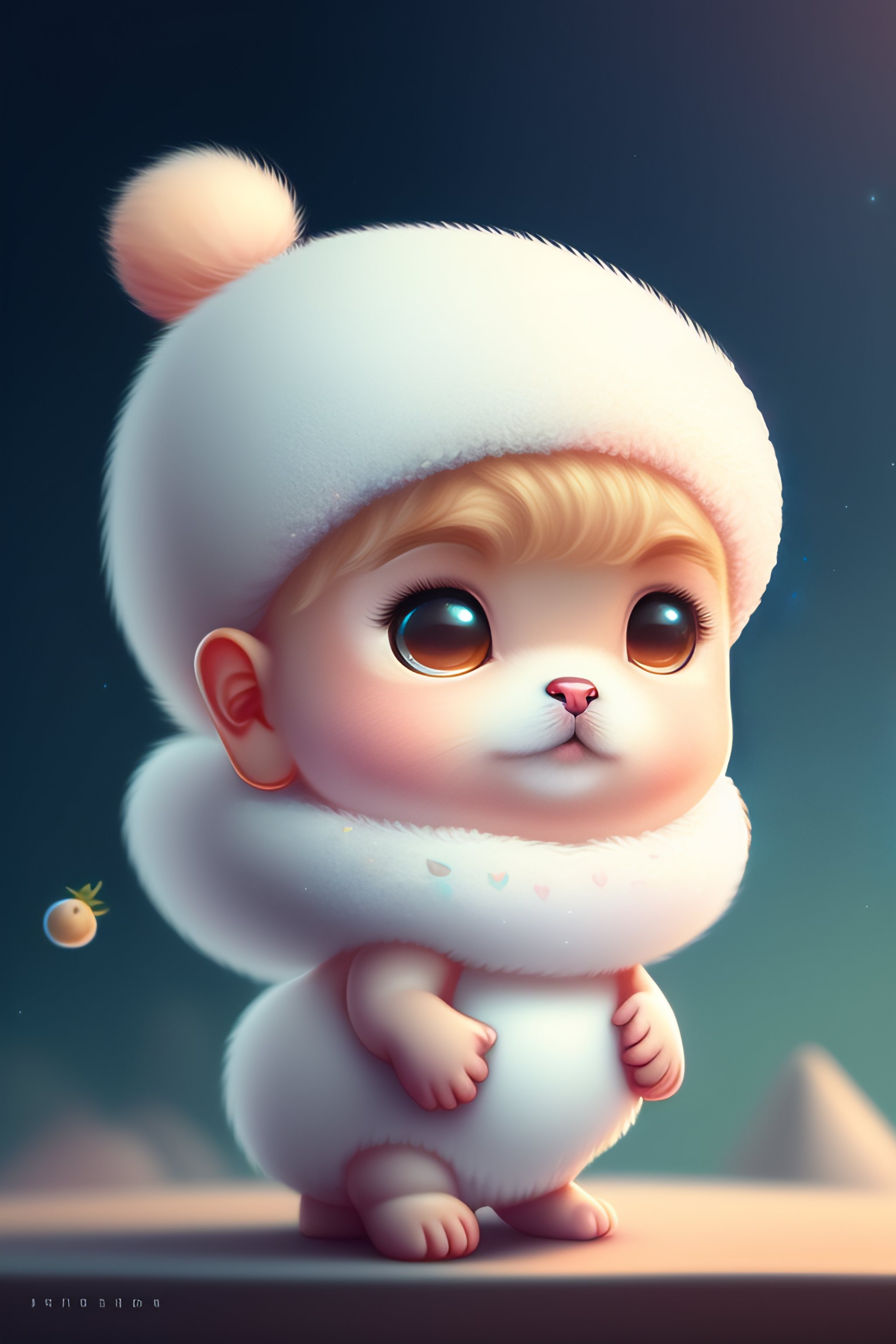 Lexica - Cute and adorable cartoon fluffy baby rhea, fantasy