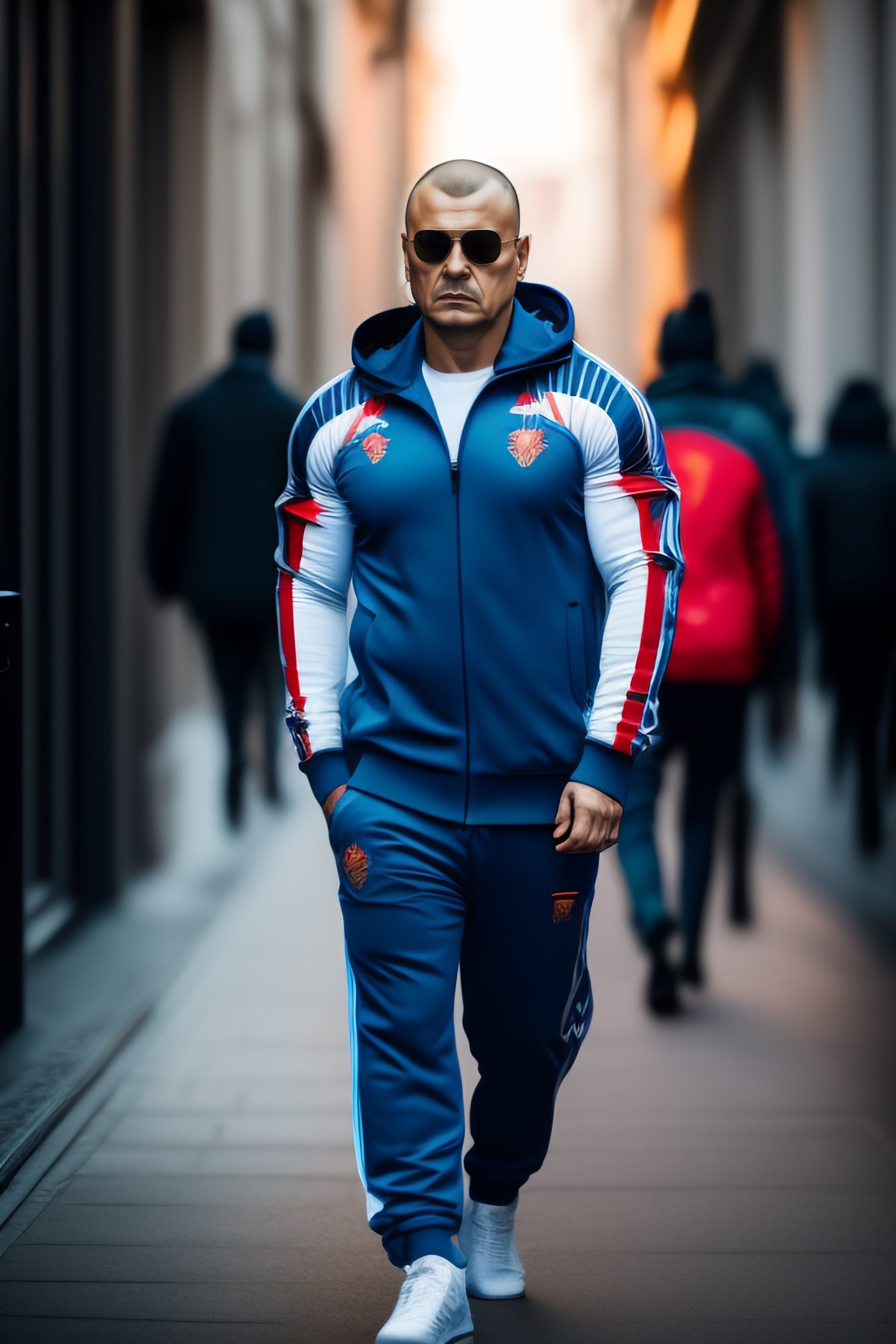 Lexica - Portrait of a russian criminal gangster in a tracksuit