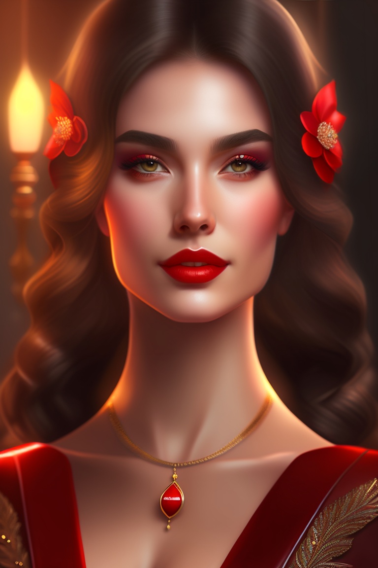 Lexica - A woman , full image , realistic ,8k quality ,lotus eyes ,red lips