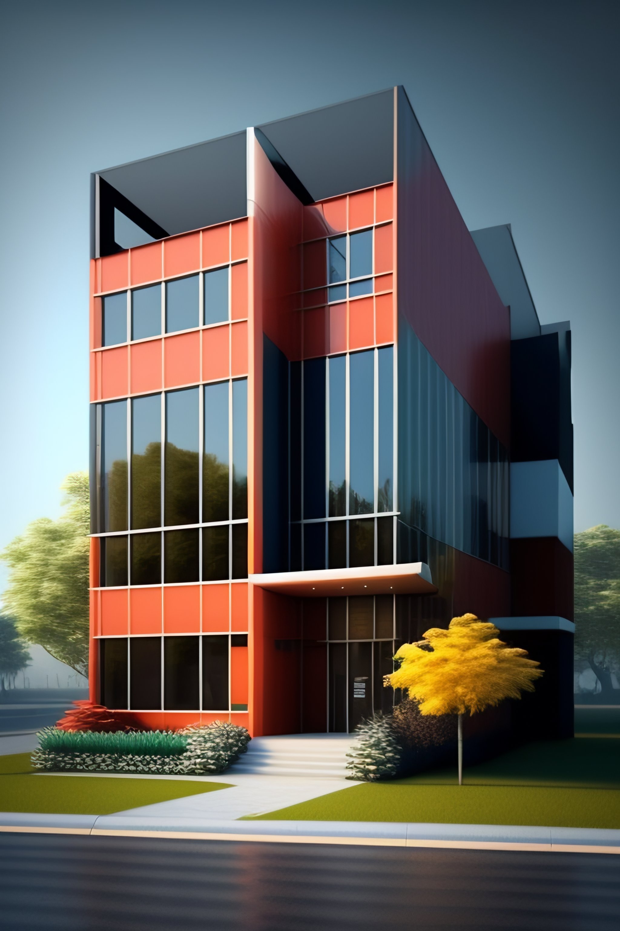 Lexica - Generic office building front view exterior