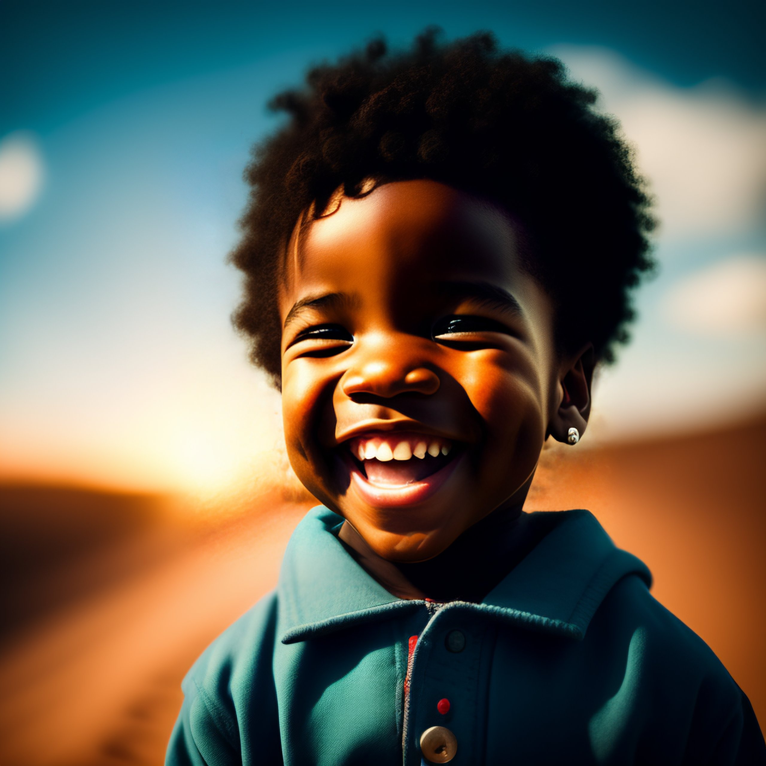 happy black child face