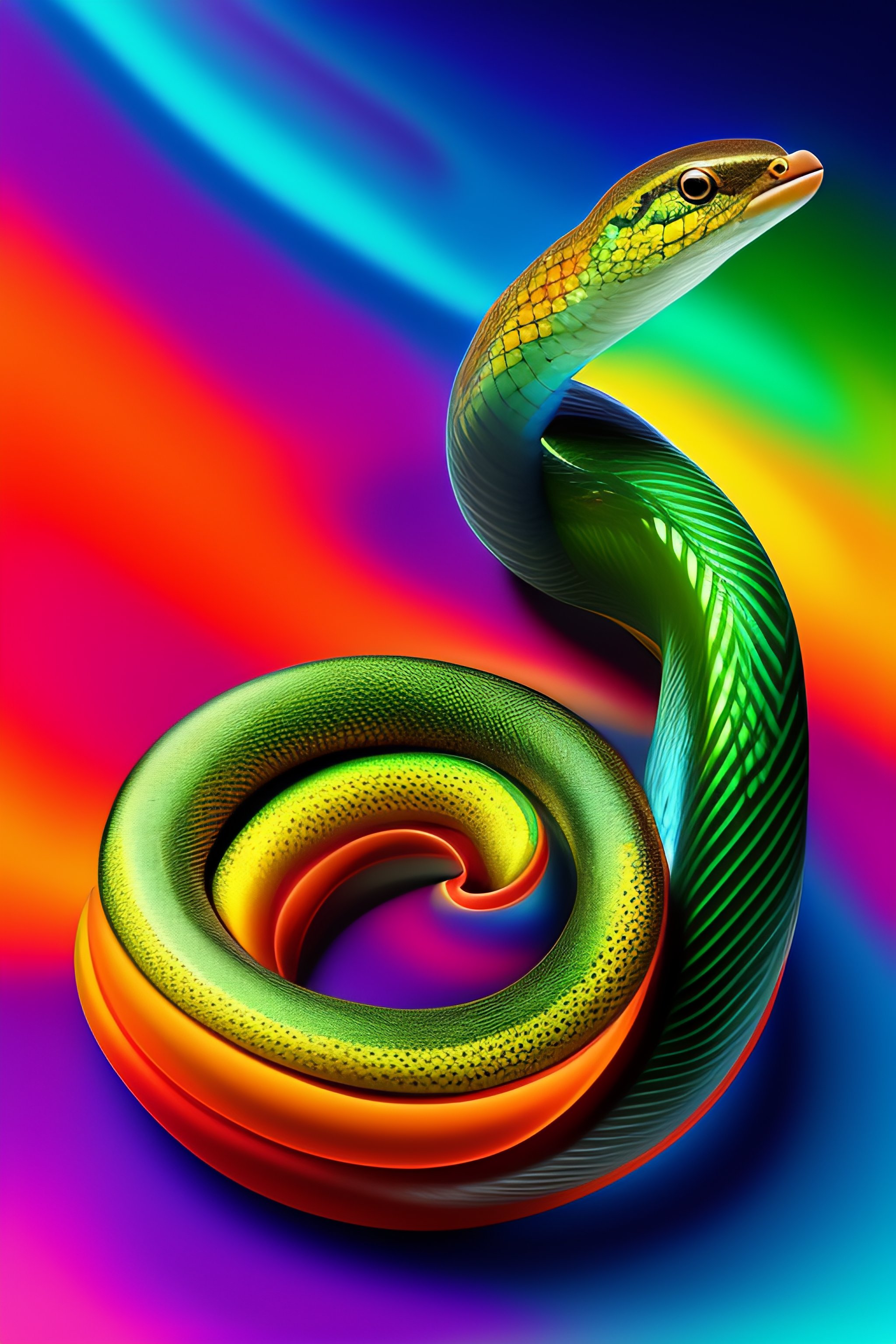Lexica - Tree bird snake colorful splash