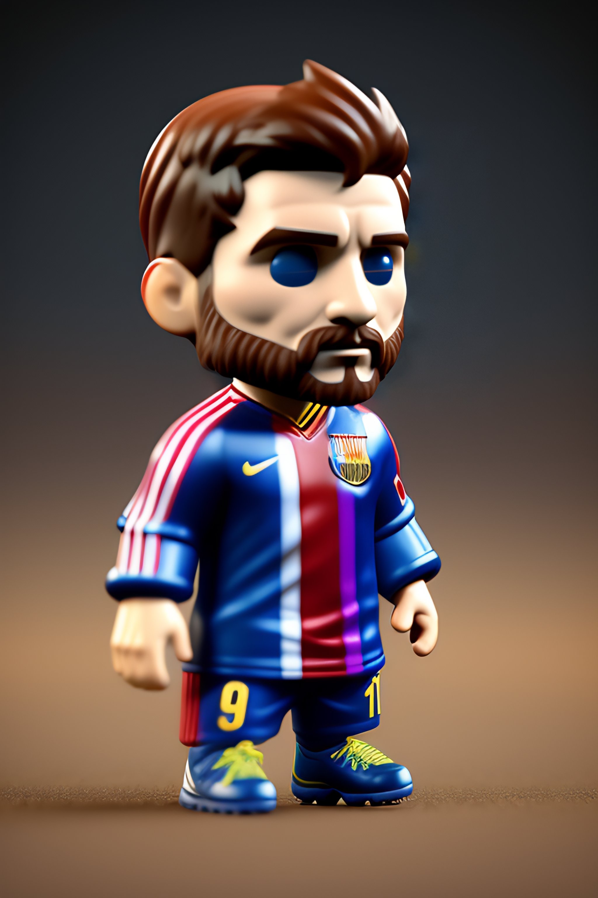 Lexica - Full body 3d render of funko pop Lionel Messi with