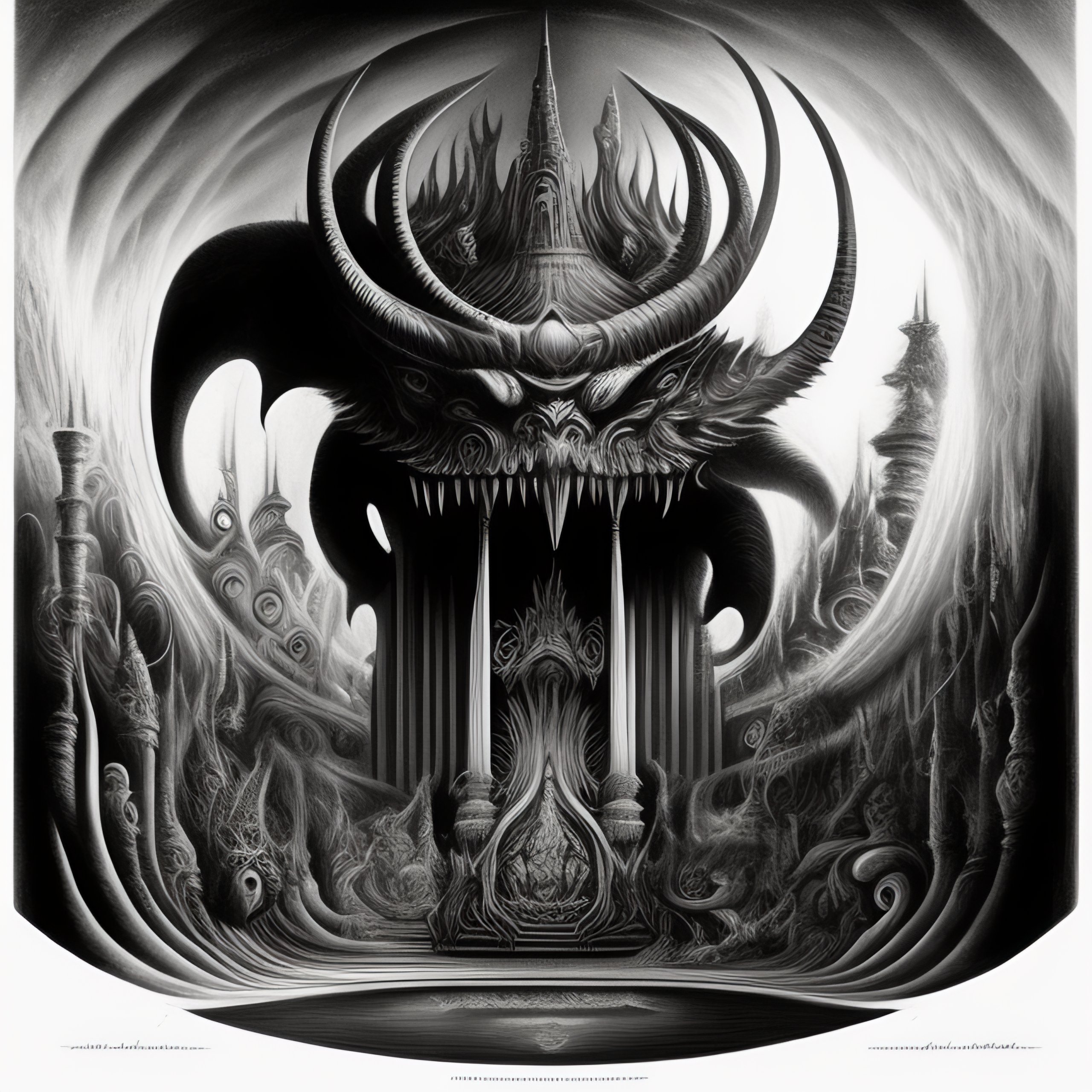 Lexica - Giger drawning of a demons hell,