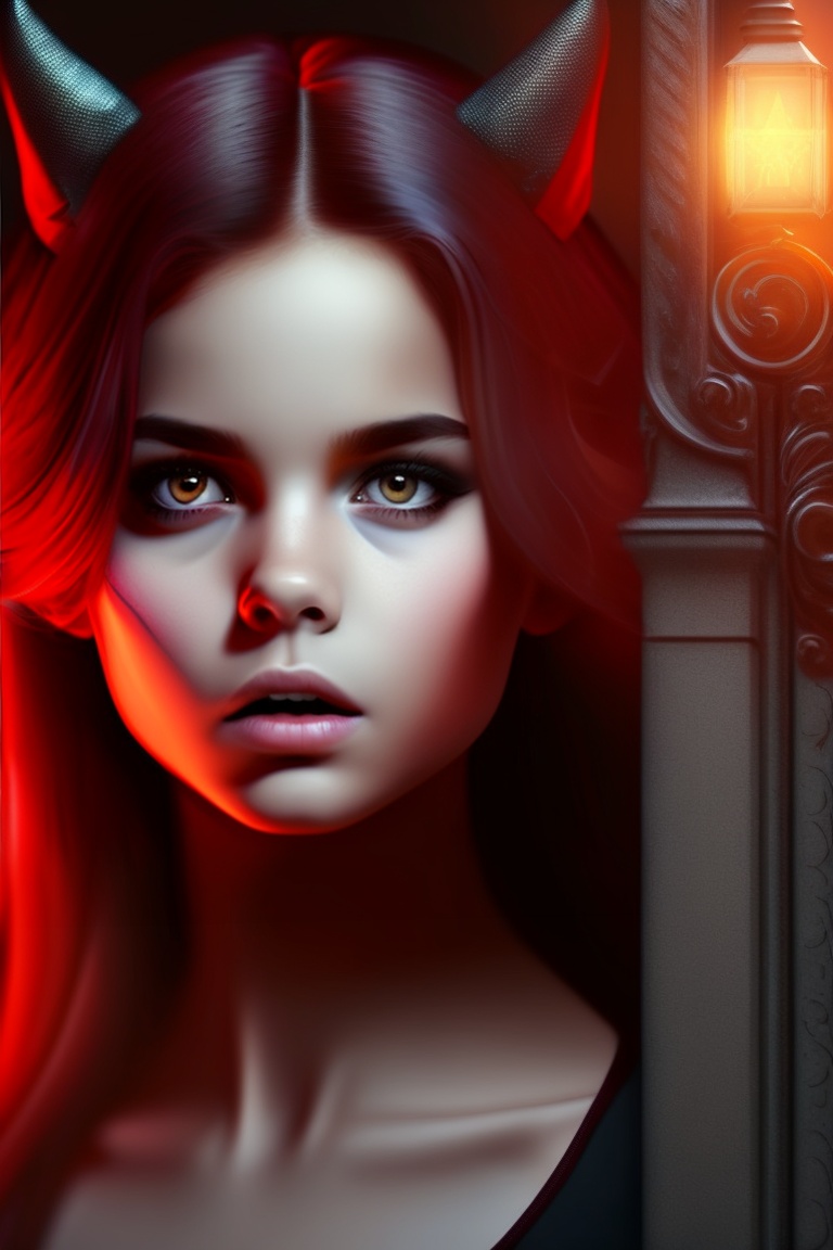 Lexica - Girl , devil , horror place, public scared