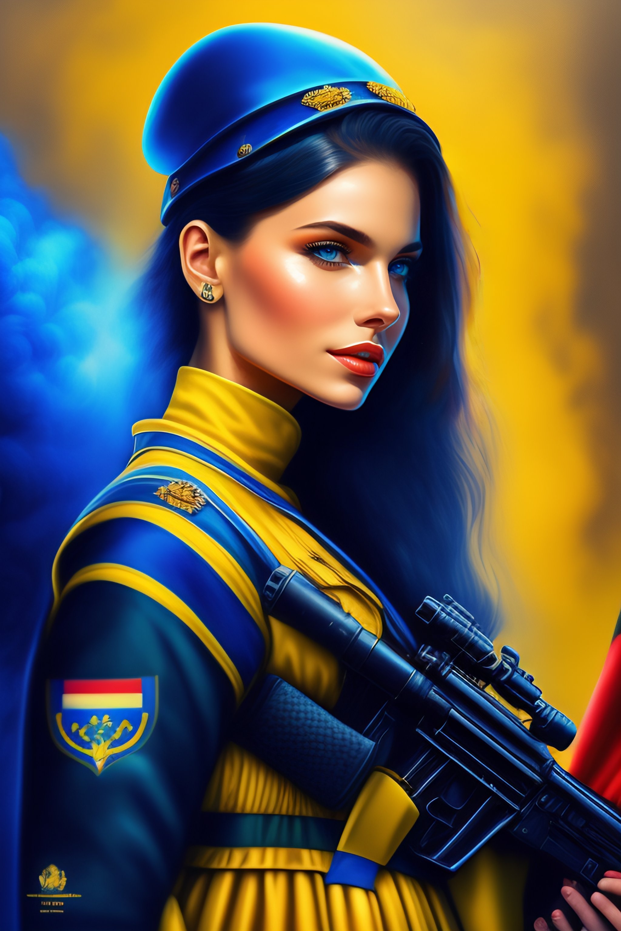 lexica-ukraine-soldier-art-ukraine-girl-blue-and-yellow-ukraine