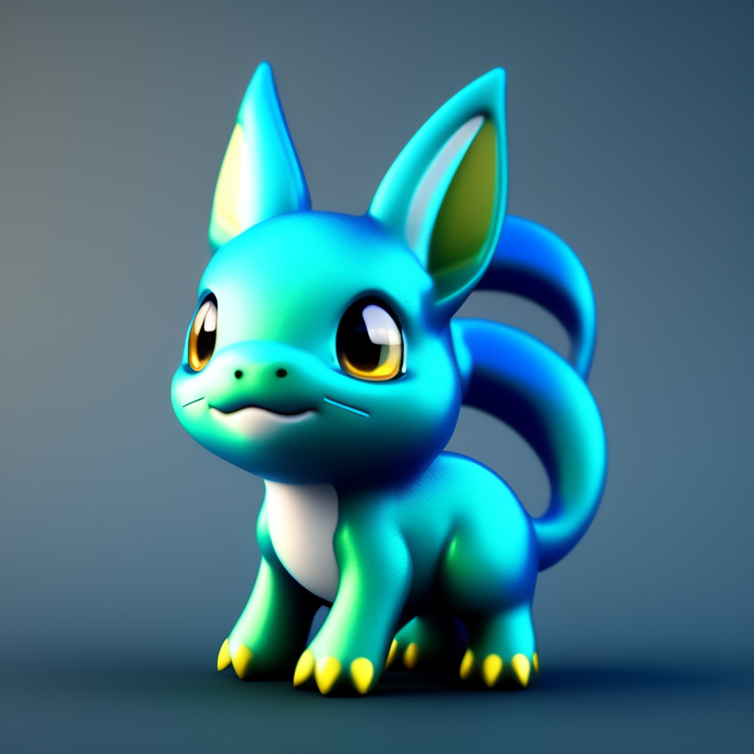 Lexica - Cute 3d render simple cartoon of toy art vaporeon pokemon