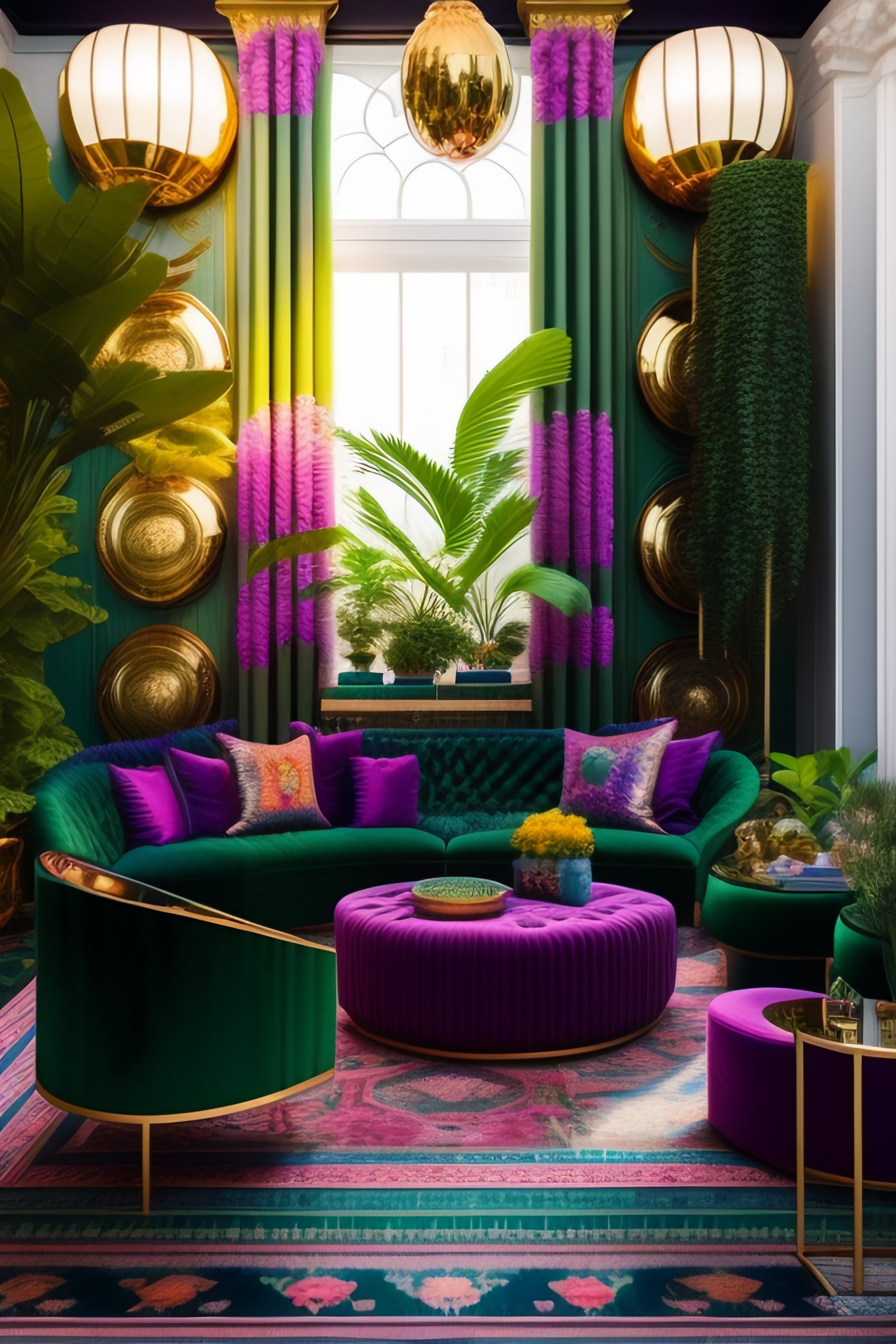 Lexica - Architectural Digest photo of a maximalist green {vaporwave ...