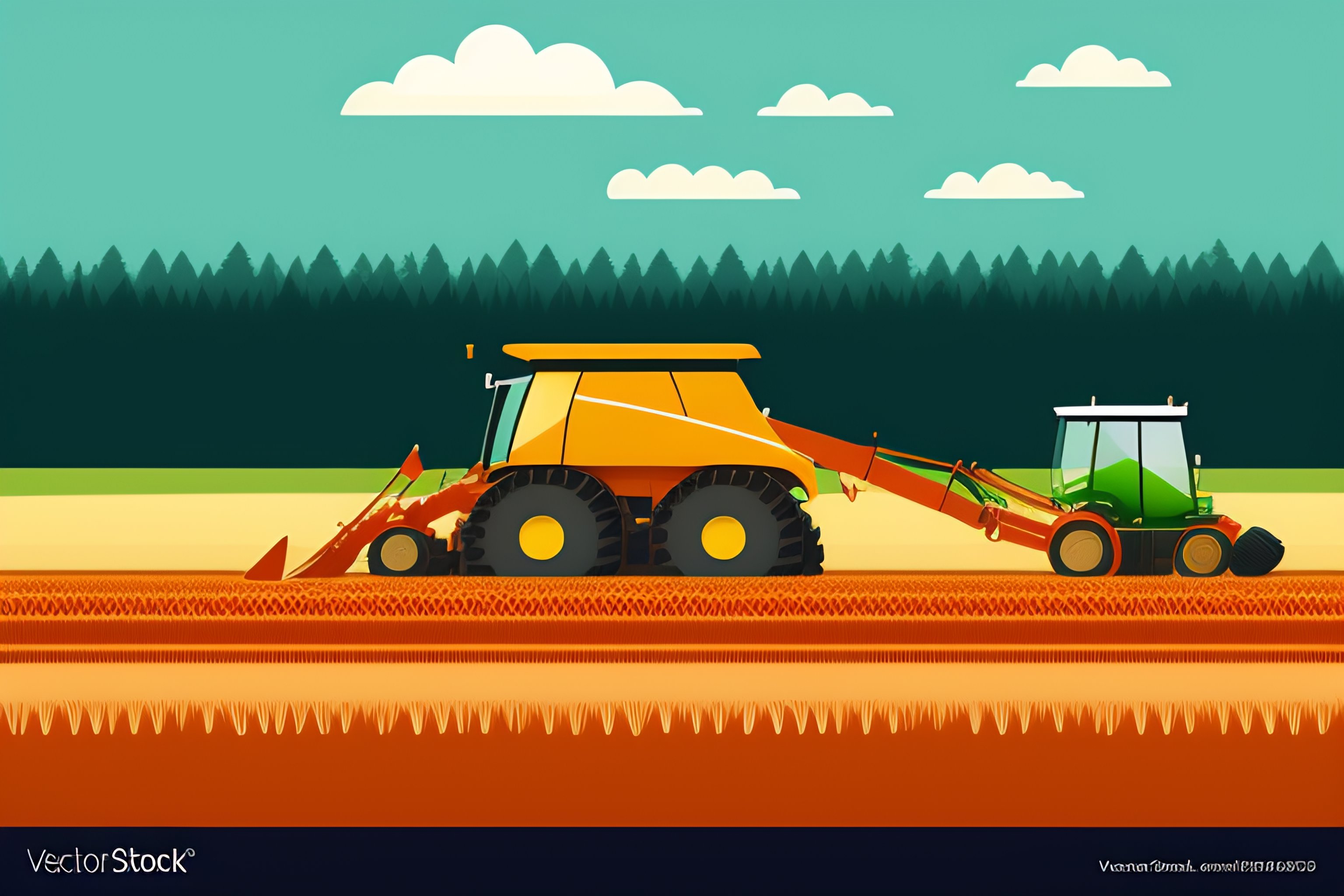 Lexica - Vector image of a farmer in the field plowing using shovel, spade