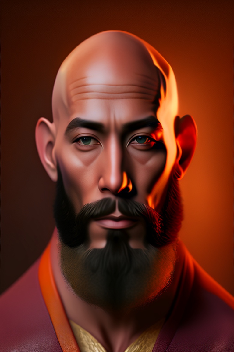 Lexica - A bald monk with beard and lenses,hd hyper realistic, clear ...