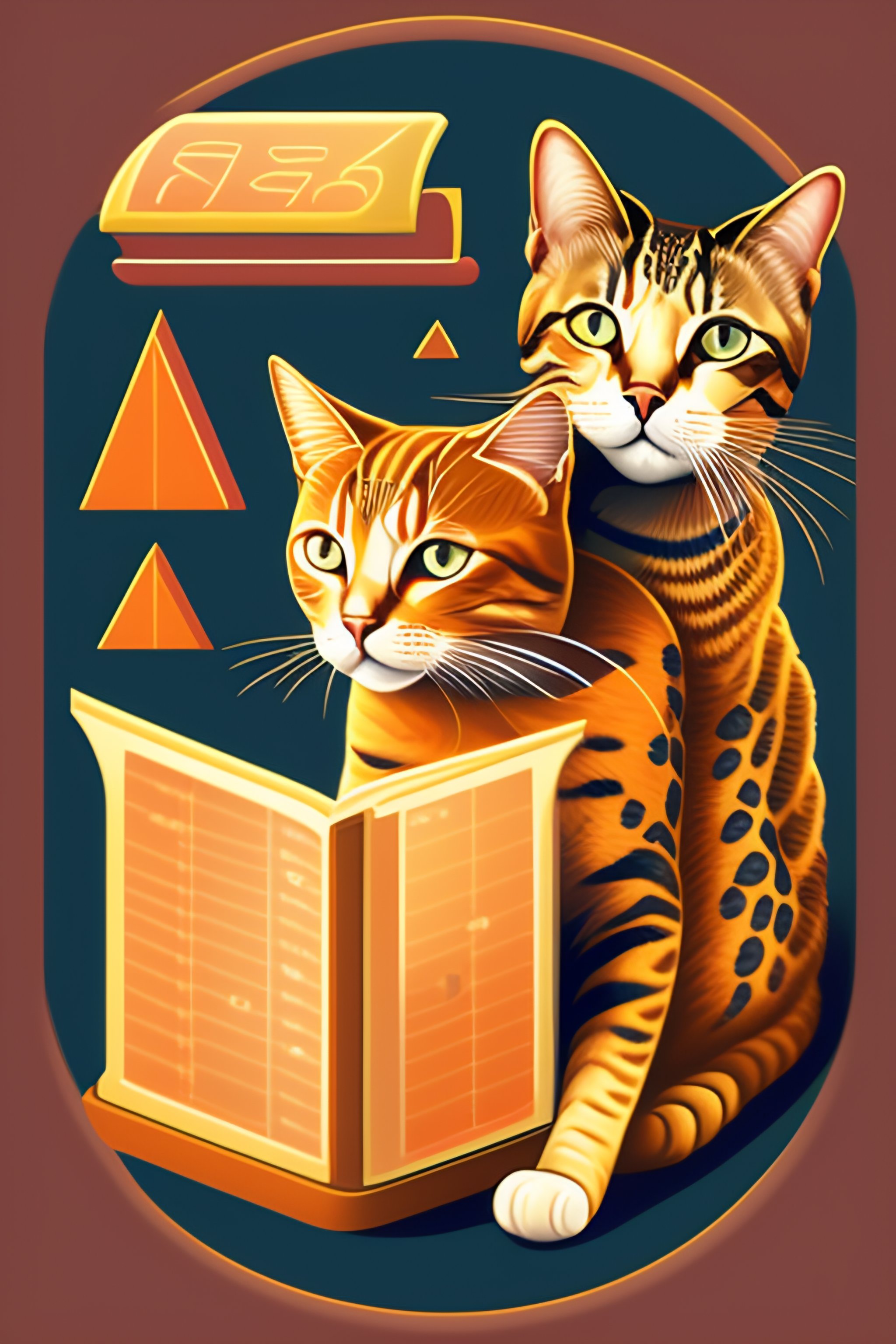 Lexica - Design for t shirt of flat vector 2D image of a cat studying ...