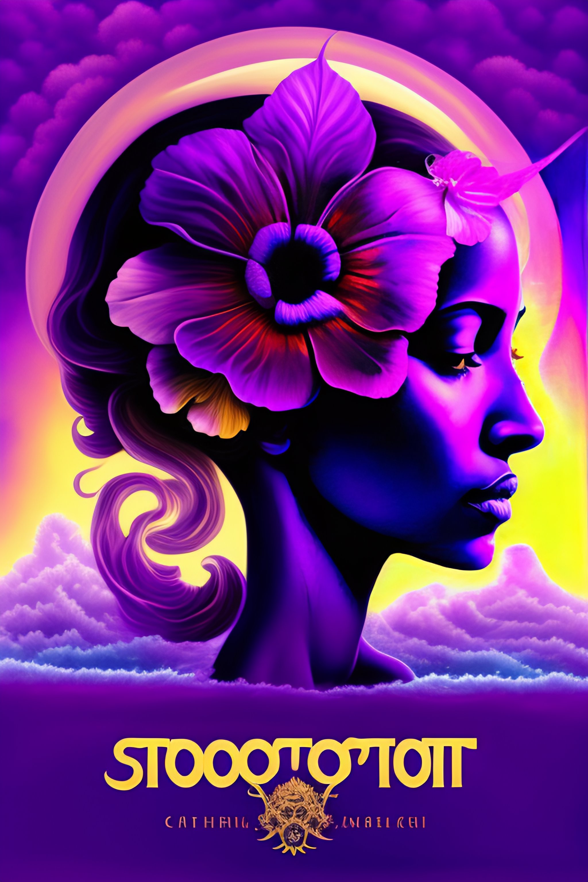 Lexica - Slightly stoopid album art purple girl, hibiscus flower