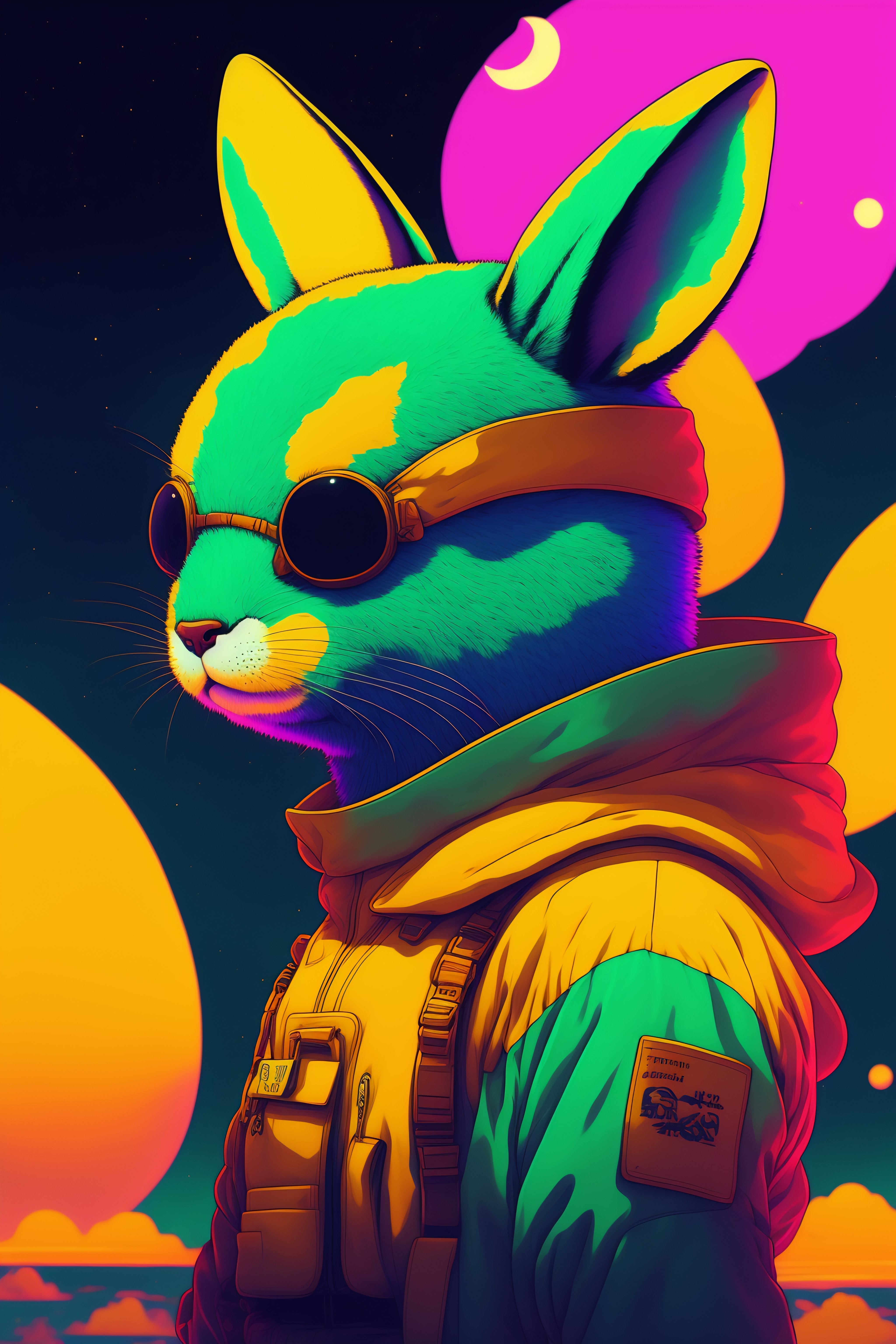 Lexica - Photo of a rabit monster in the space, style of laurie ...