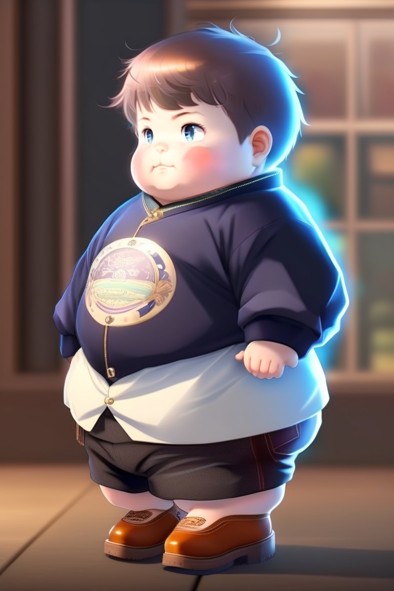 Lexica - A very chubby small boy,anime