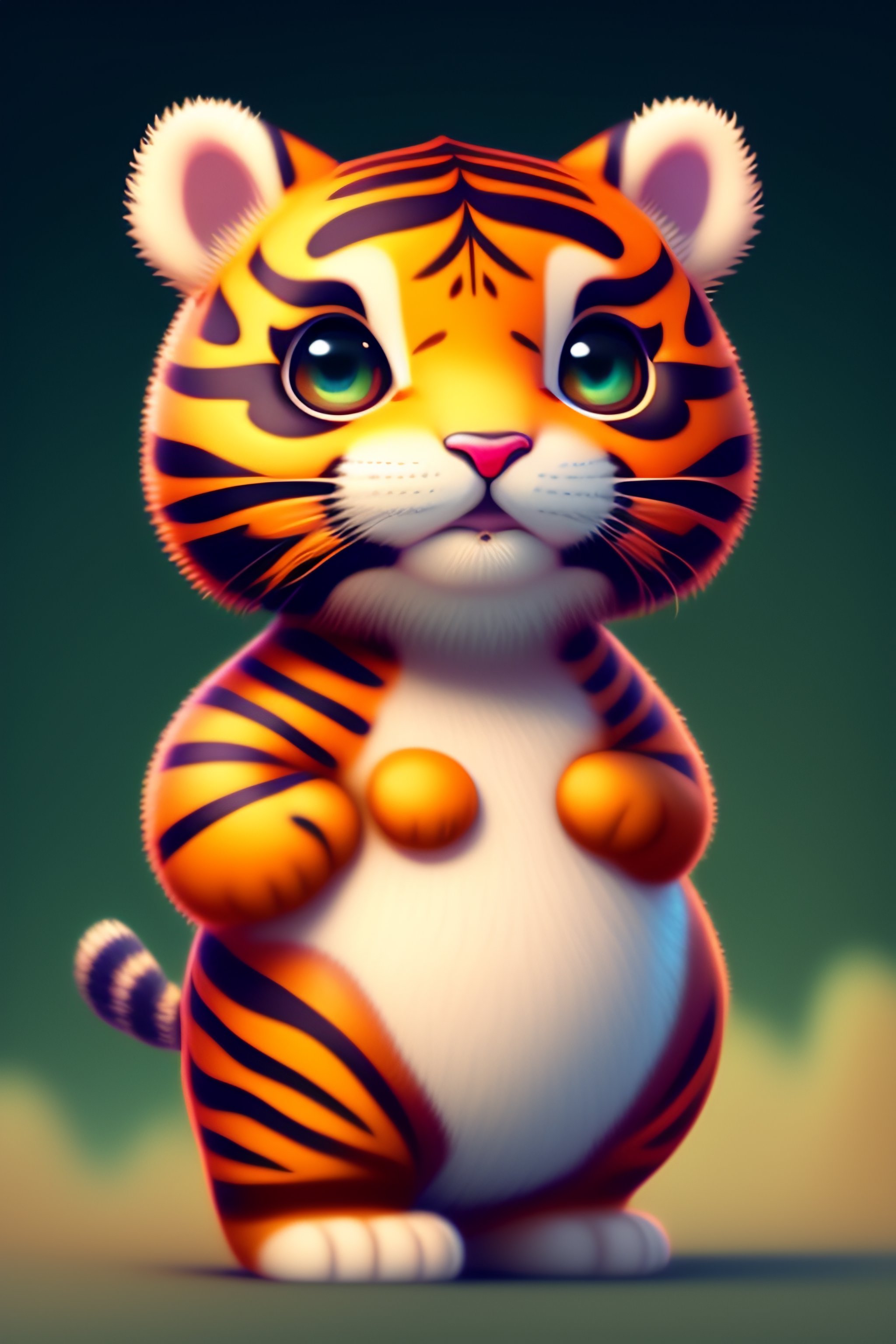 fluffy cartoon tiger