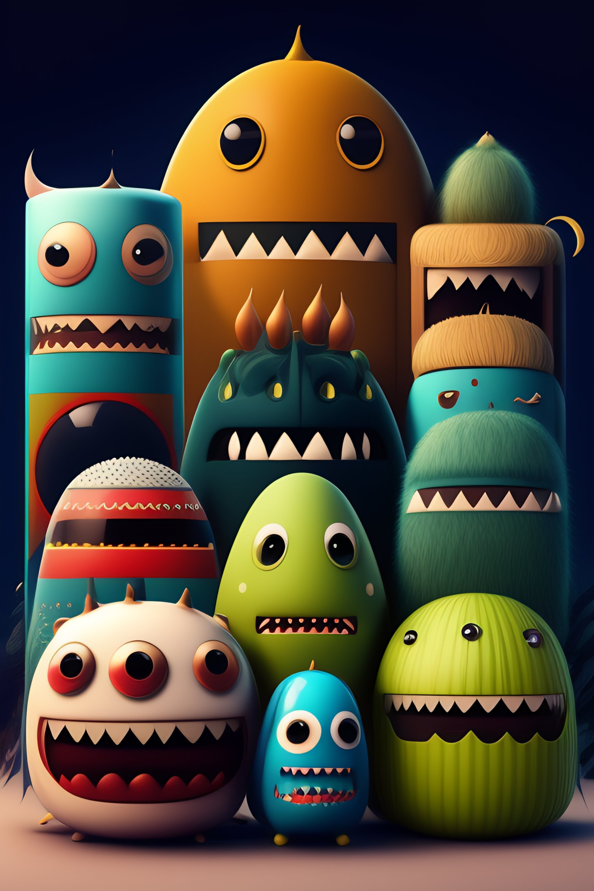 Lexica - A gathering of Abstract monsters characters with big heads and ...