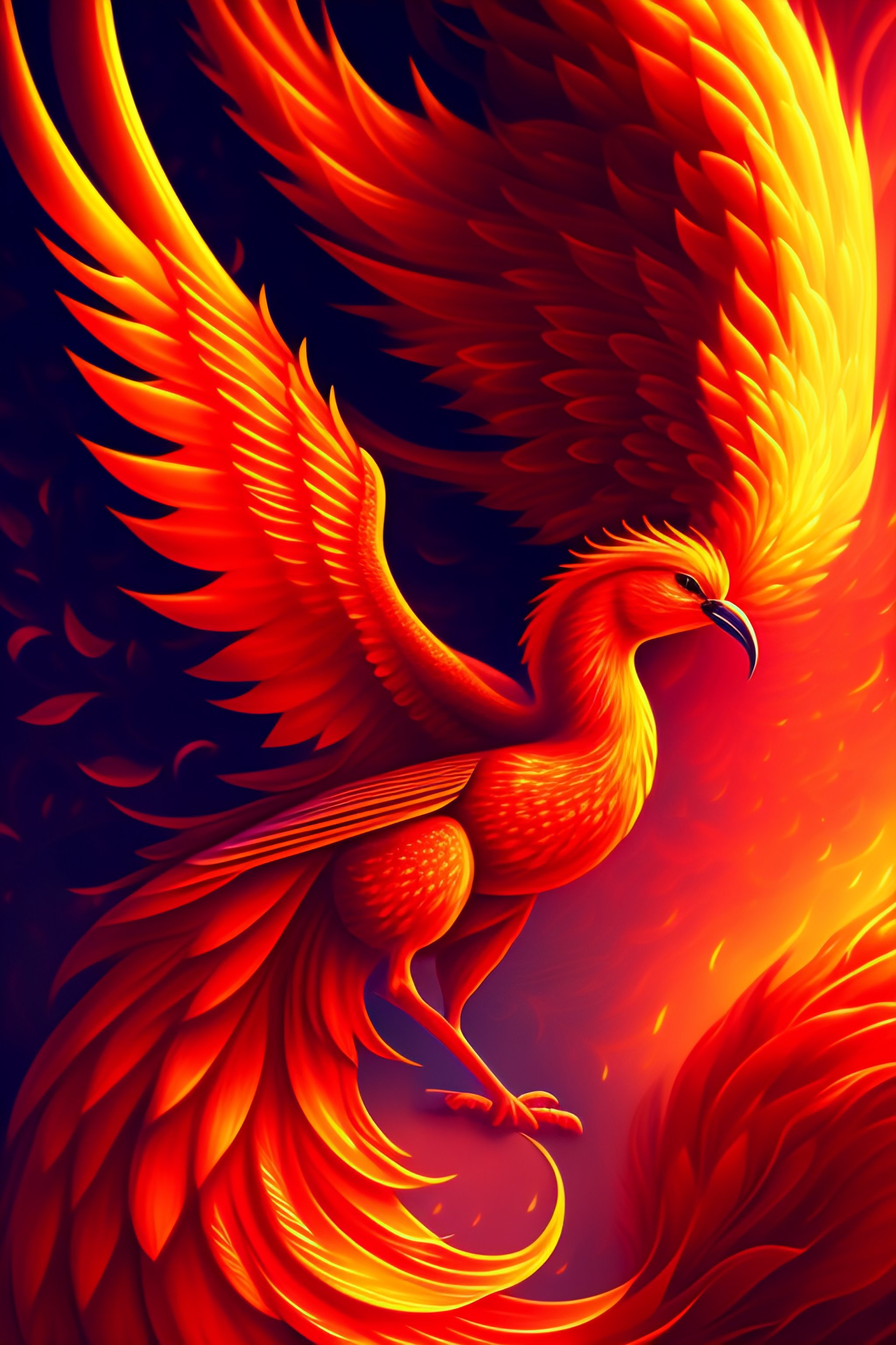 Lexica - Red paper + an intricate phoenix depiction + elaborate golden ...