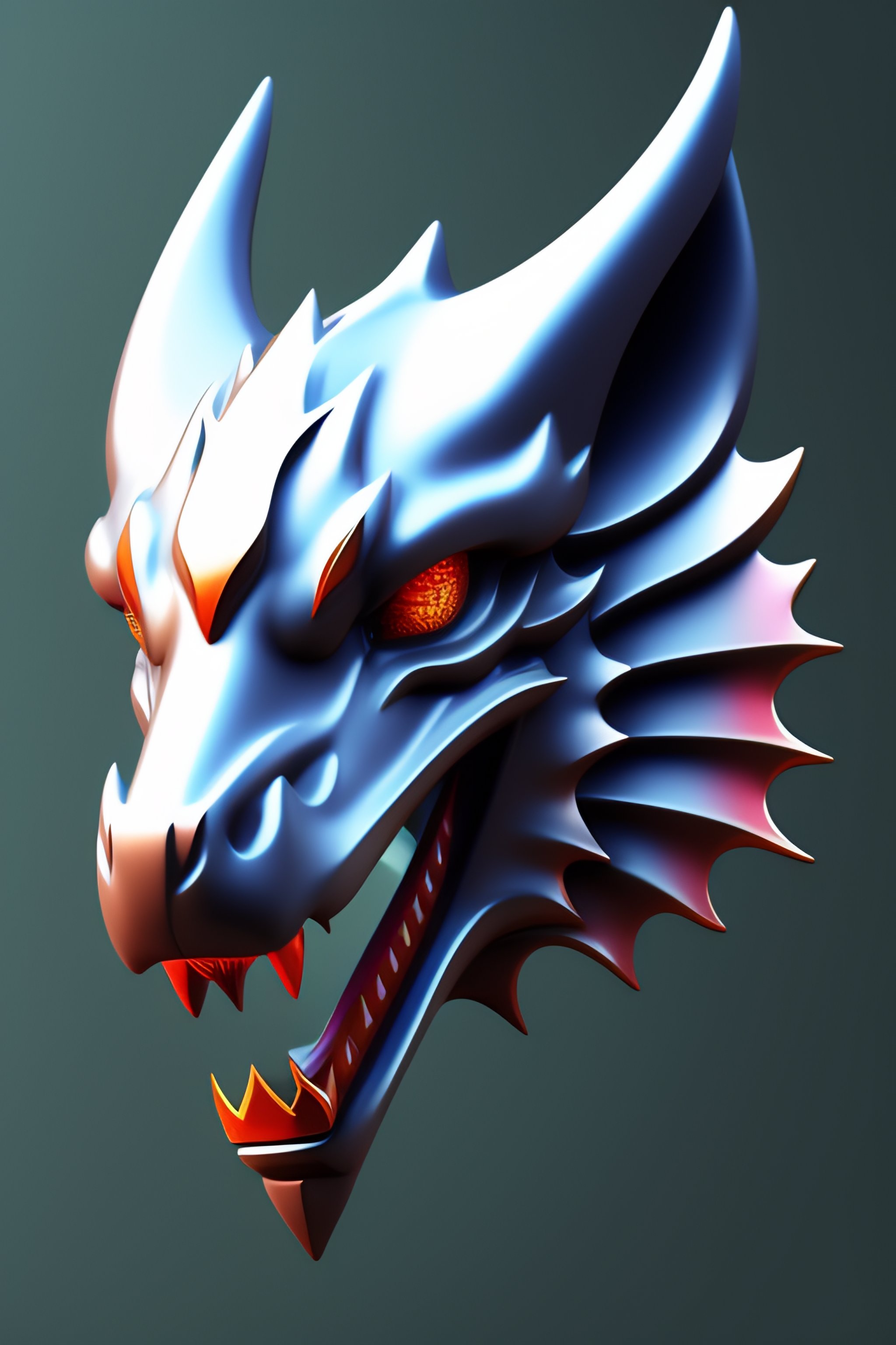 cool dragon heads front