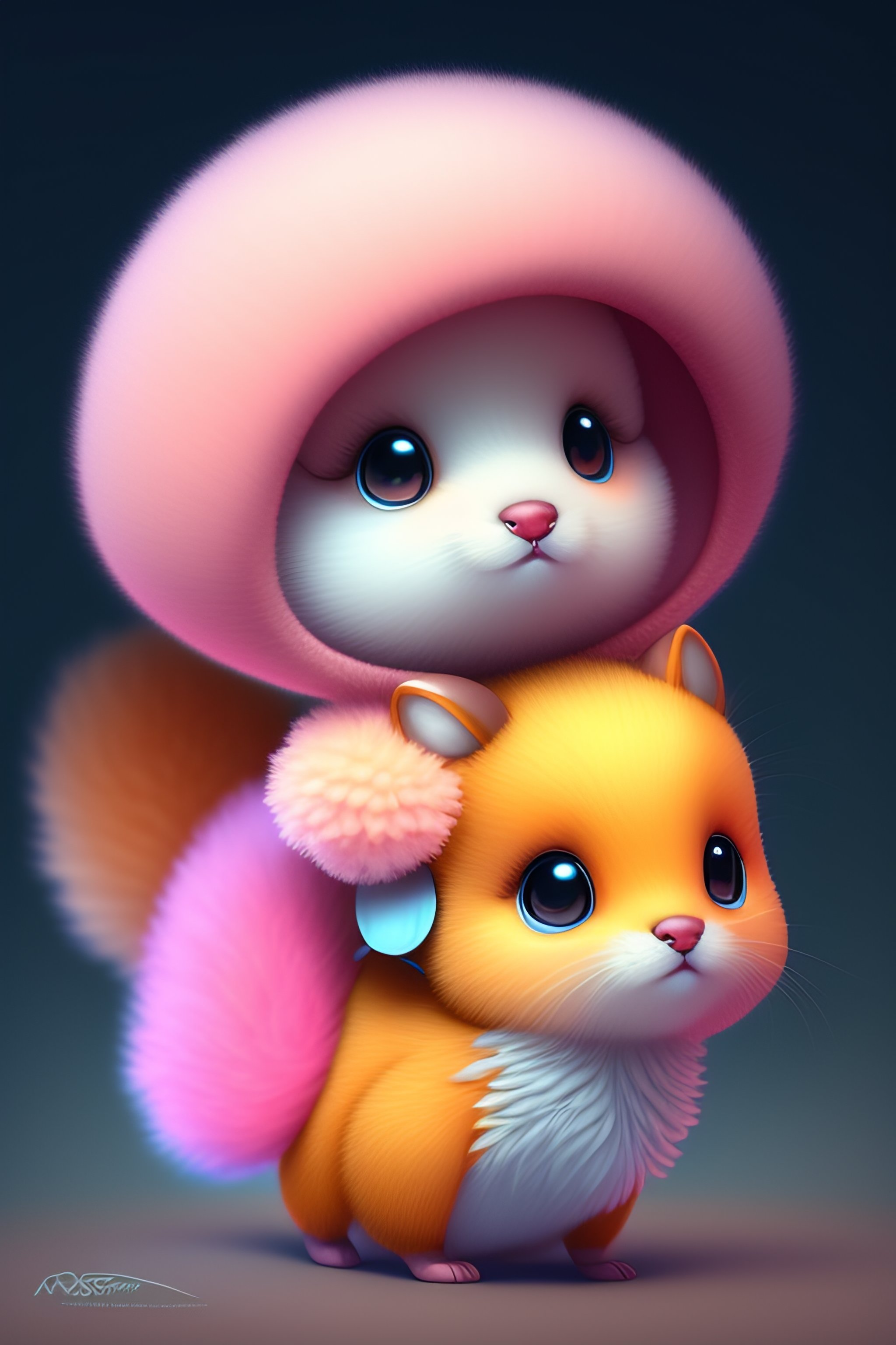 Lexica - Cute and adorable cartoon fluffy baby rhea, fantasy, dreamlike ...