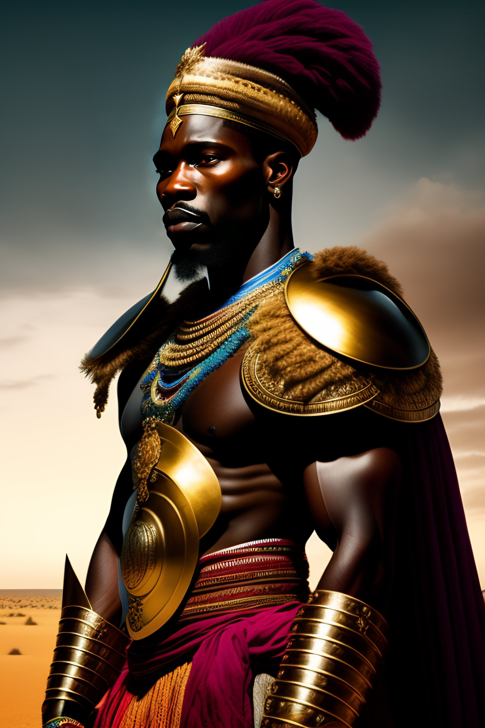 Lexica Portrait of African warrior king