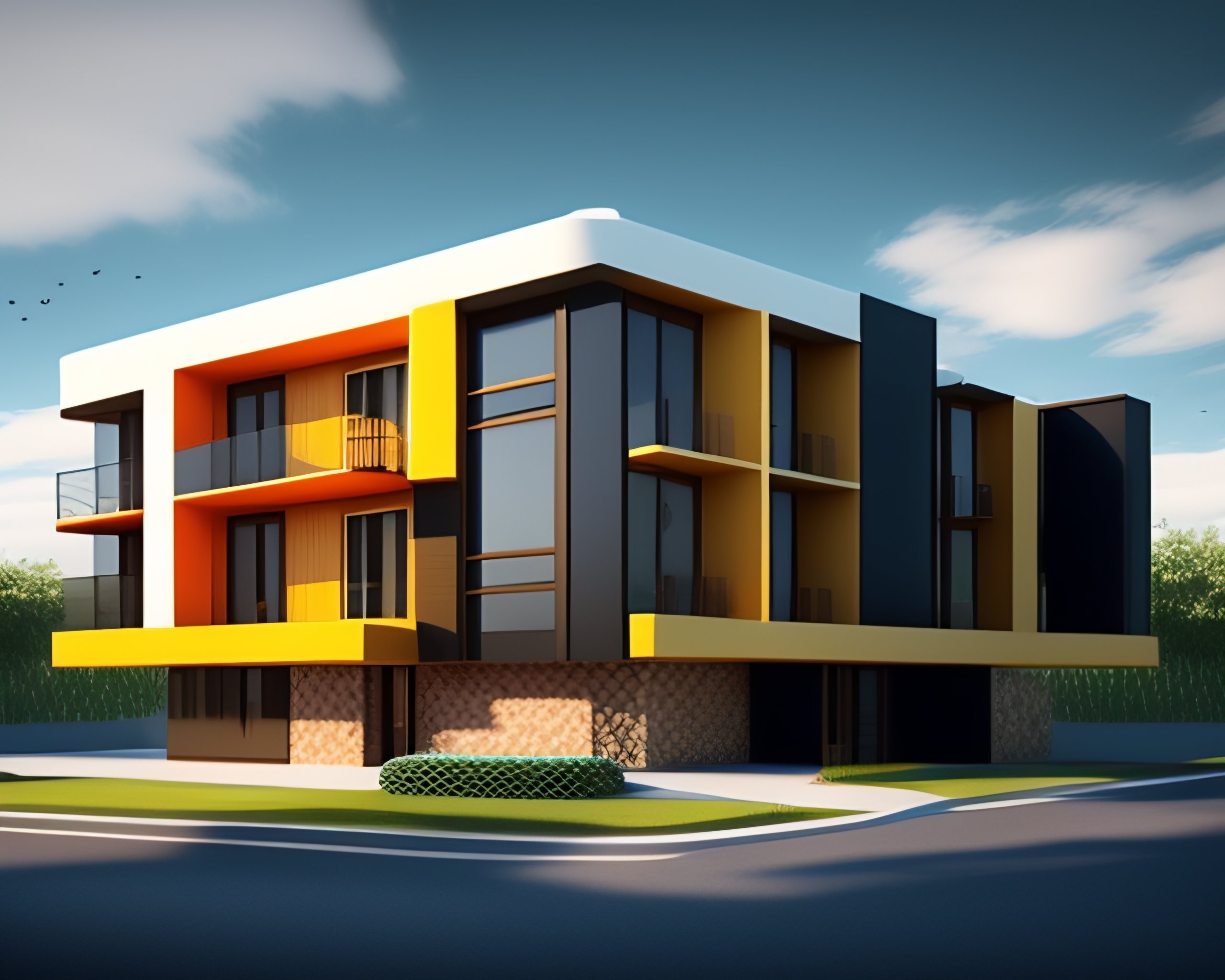Lexica - 3d building being rendered