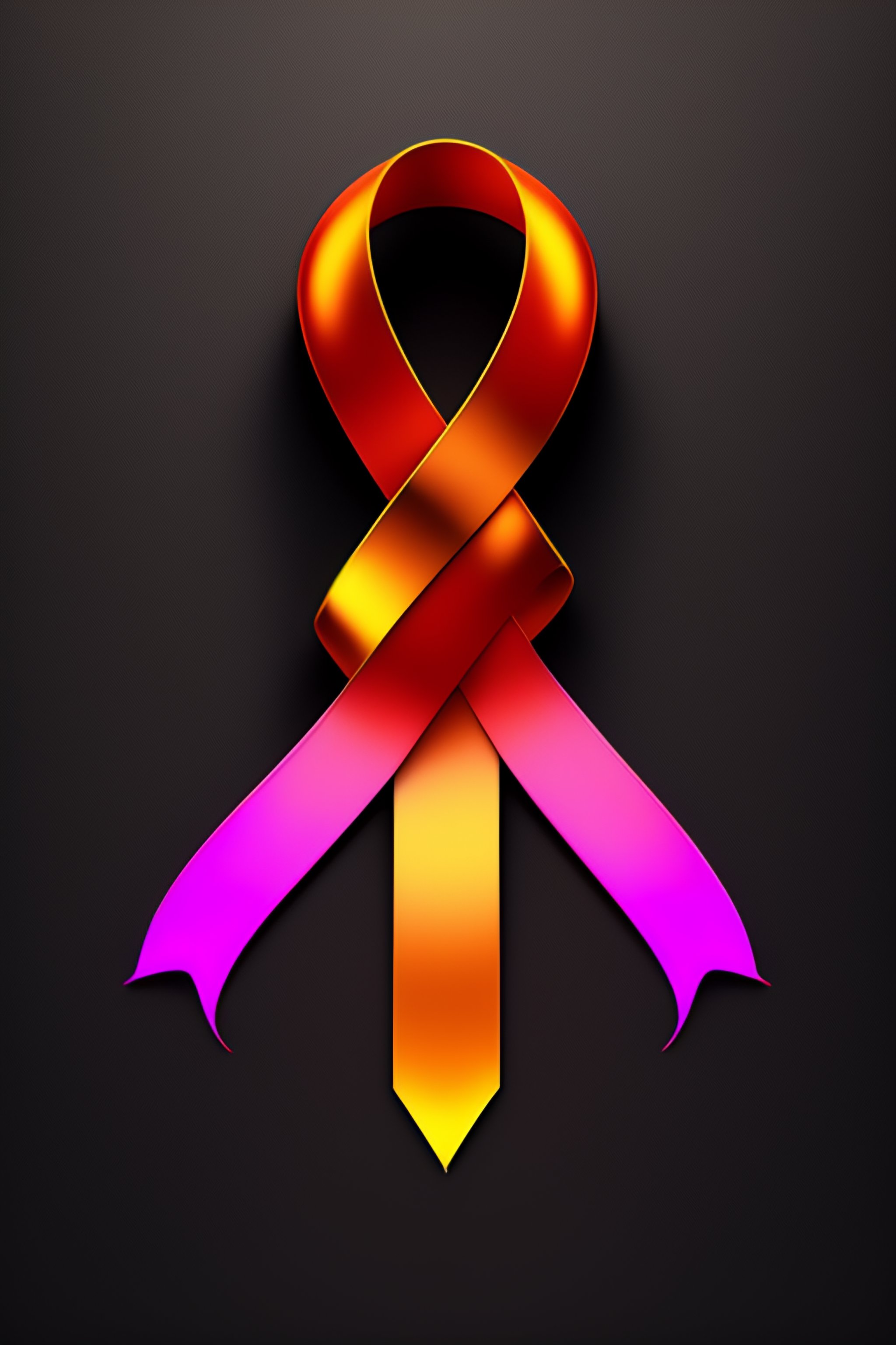 Lexica - Illustration of cancer ribbons, symbolising hope, on a black ...