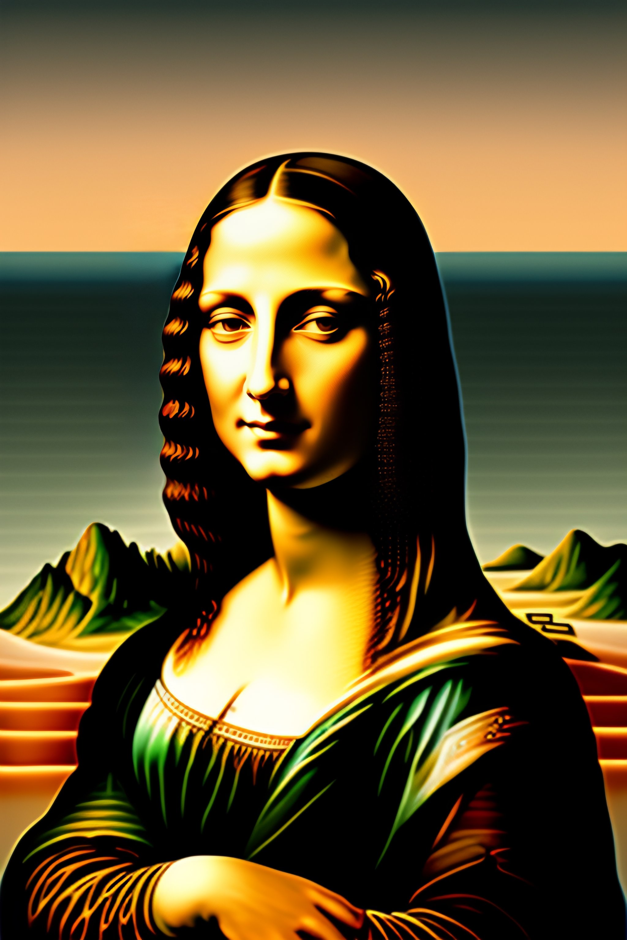 Lexica - La mona lisa en la playa