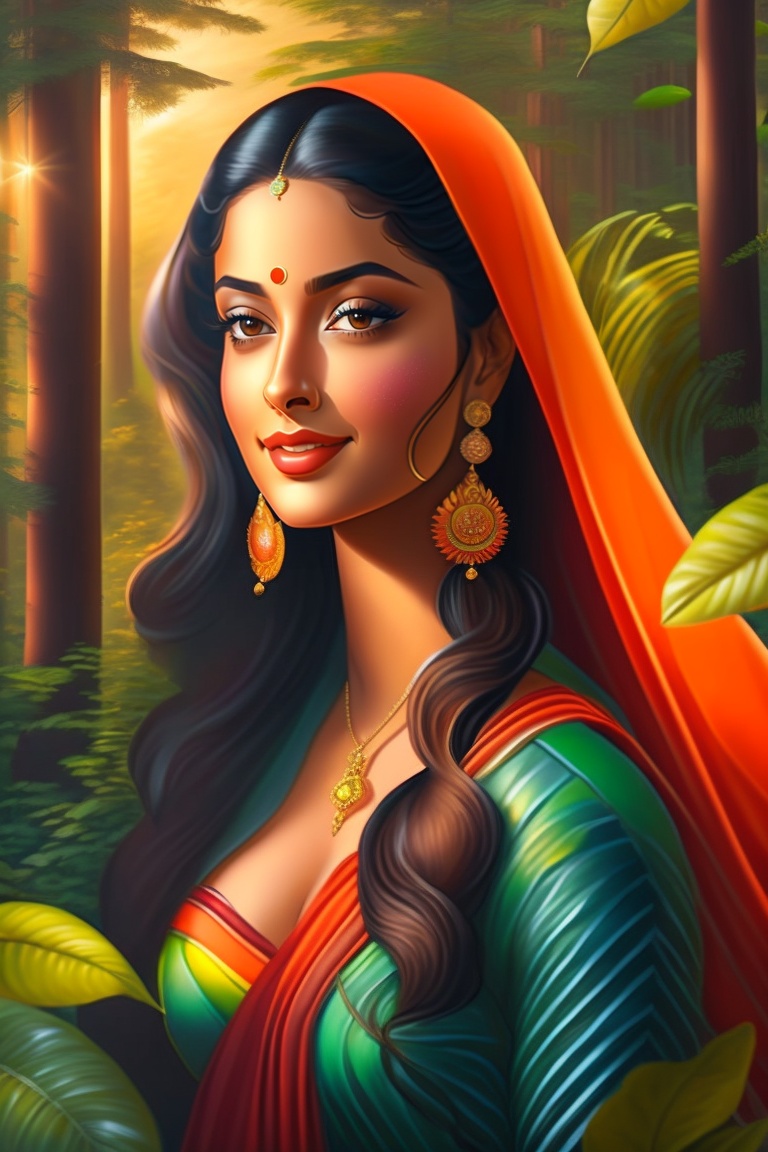 Lexica - Aishwarya Rai pauses in her journey through the forest to take ...