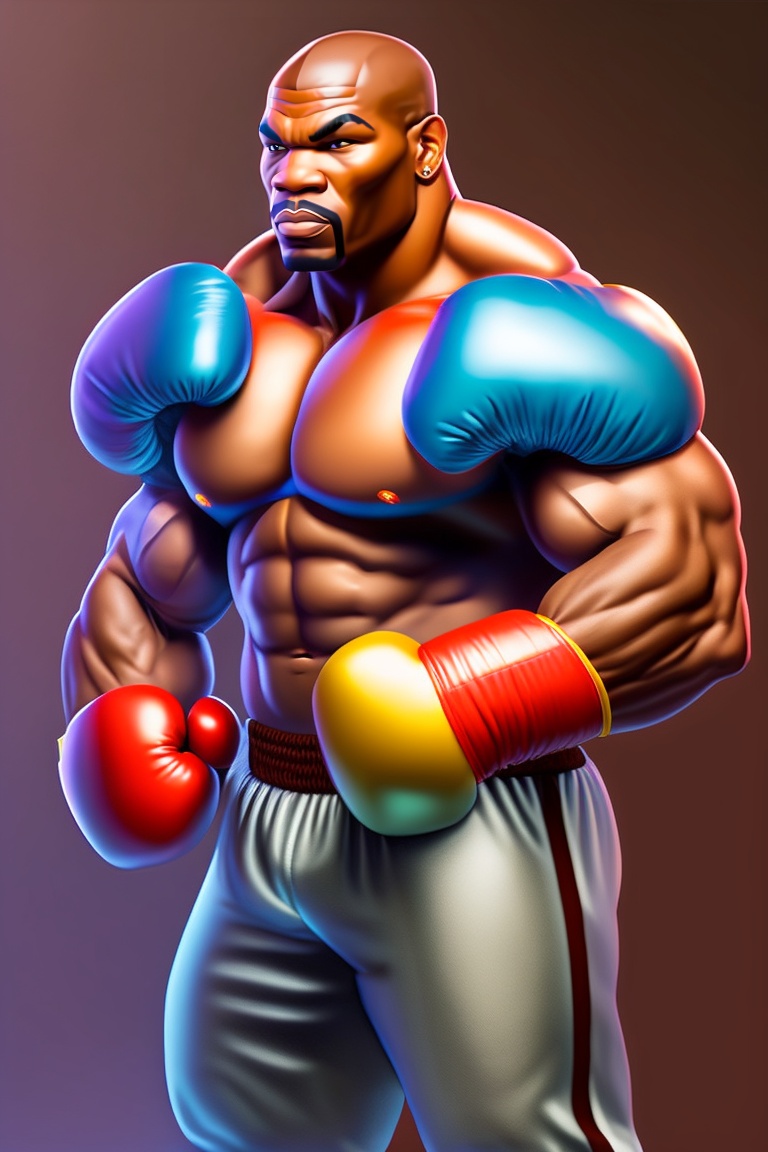 Lexica - Mike Tyson ,full body , with boxing gloves