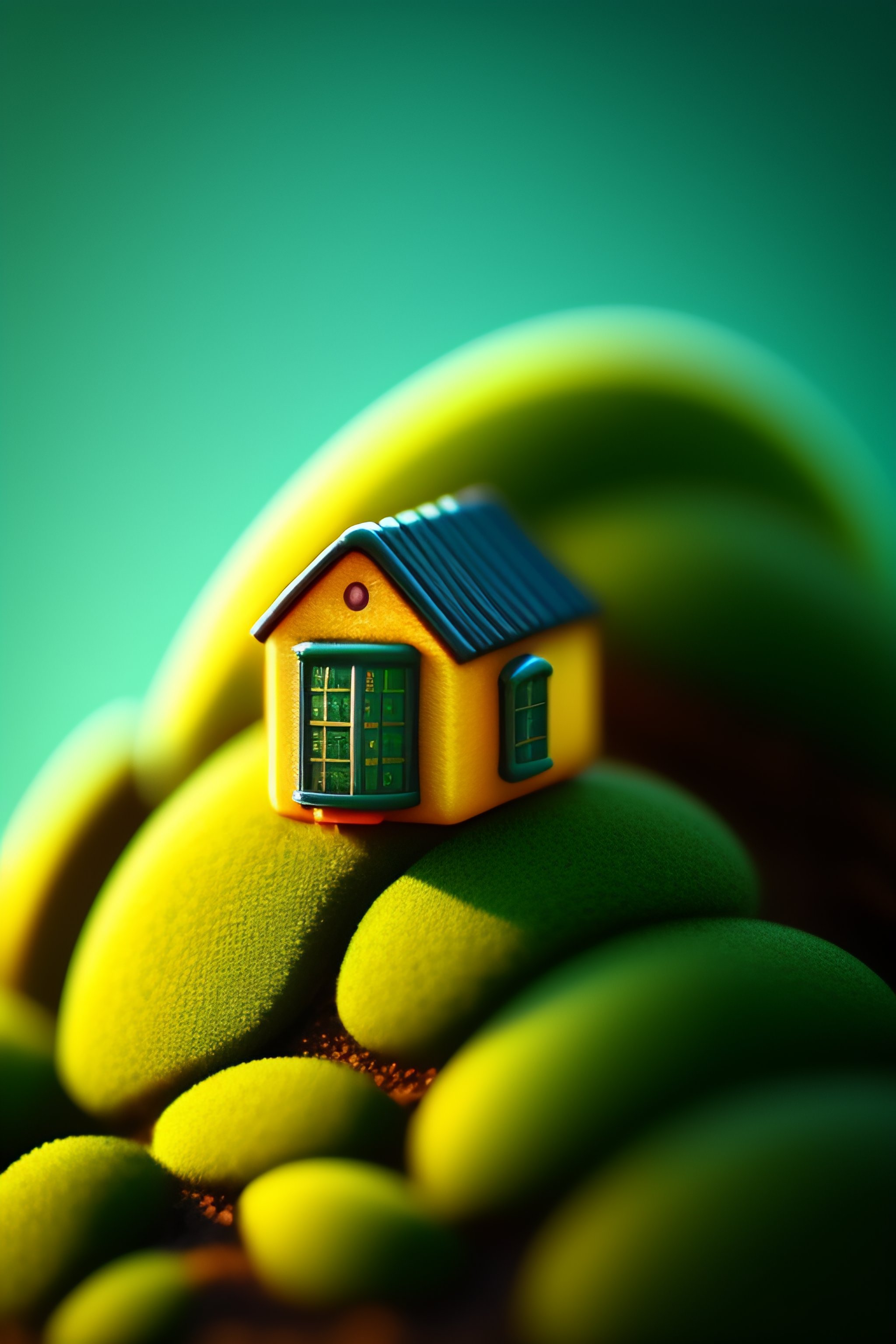 lexica-tiny-macro-photo-of-a-tiny-house-on-a-big-green-leaf-nikon