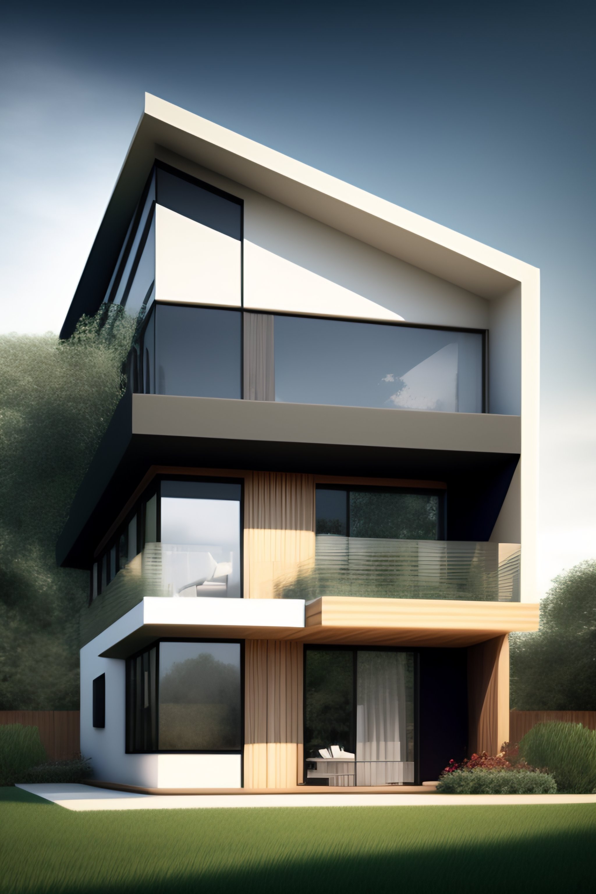Lexica - Architectural render photo of a Modern and little house cat
