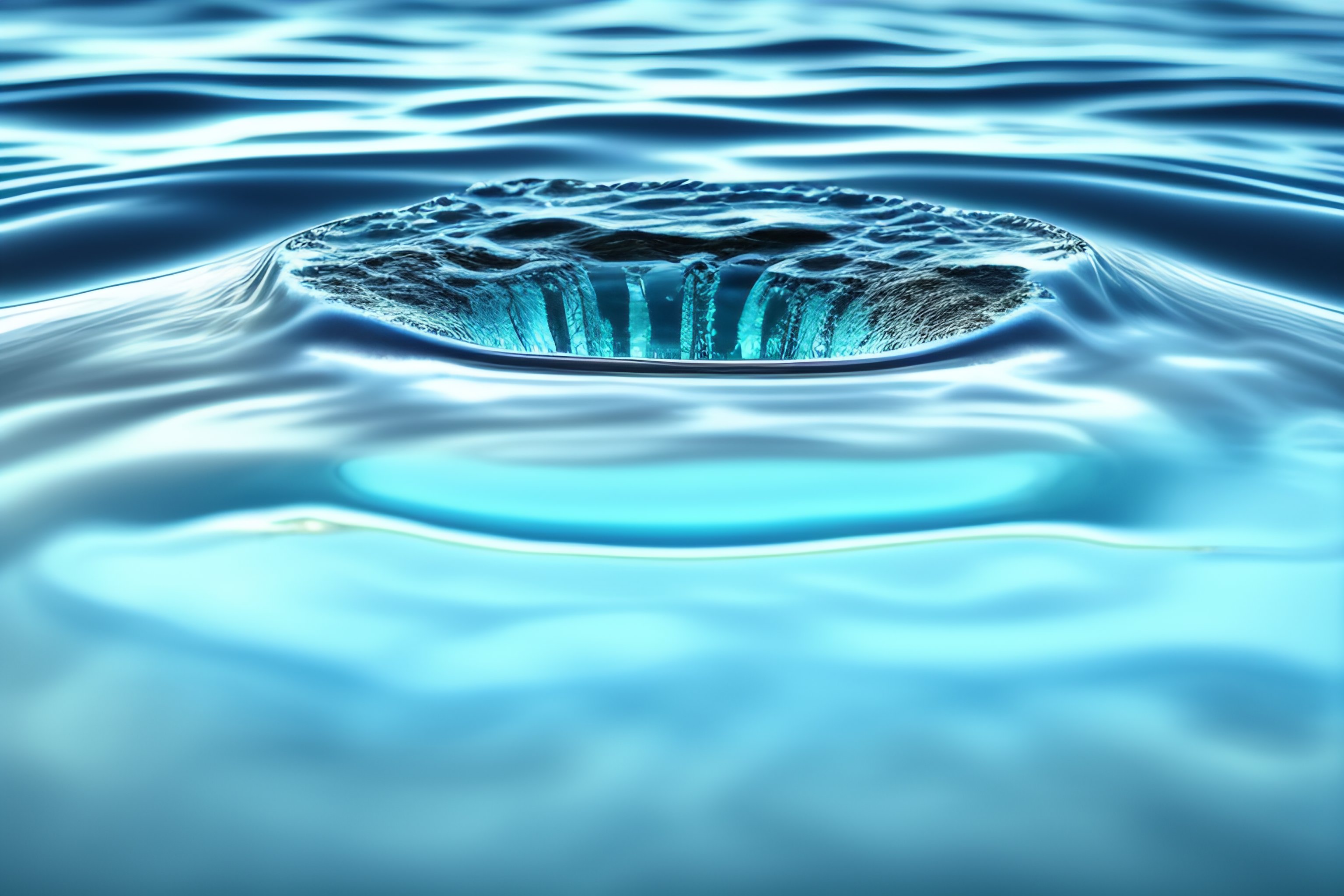 Lexica Breaking the surface tension of water, photograph