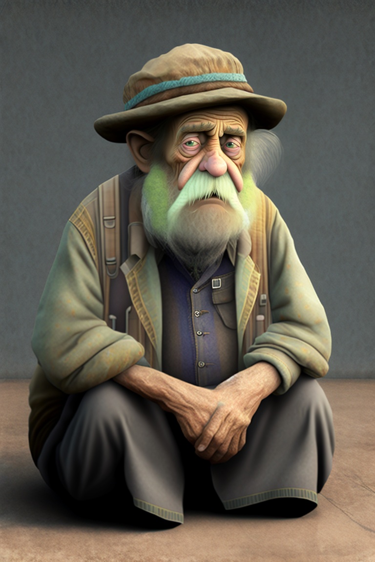 Lexica - A bearded old man, homeless, realistic, 8k