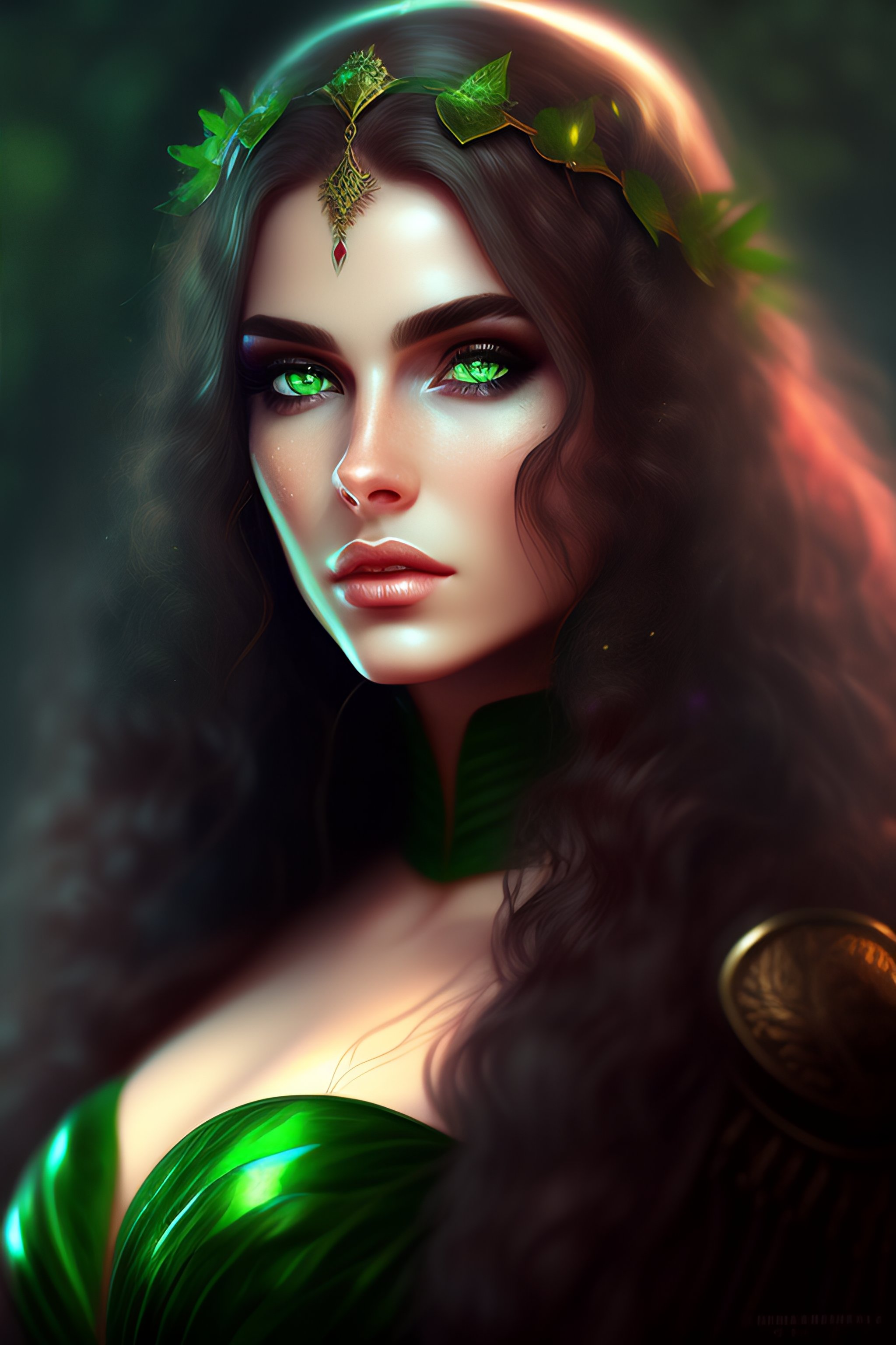 Lexica - Gorgeous gothic girl, cinematic, realistic, digital art, green ...